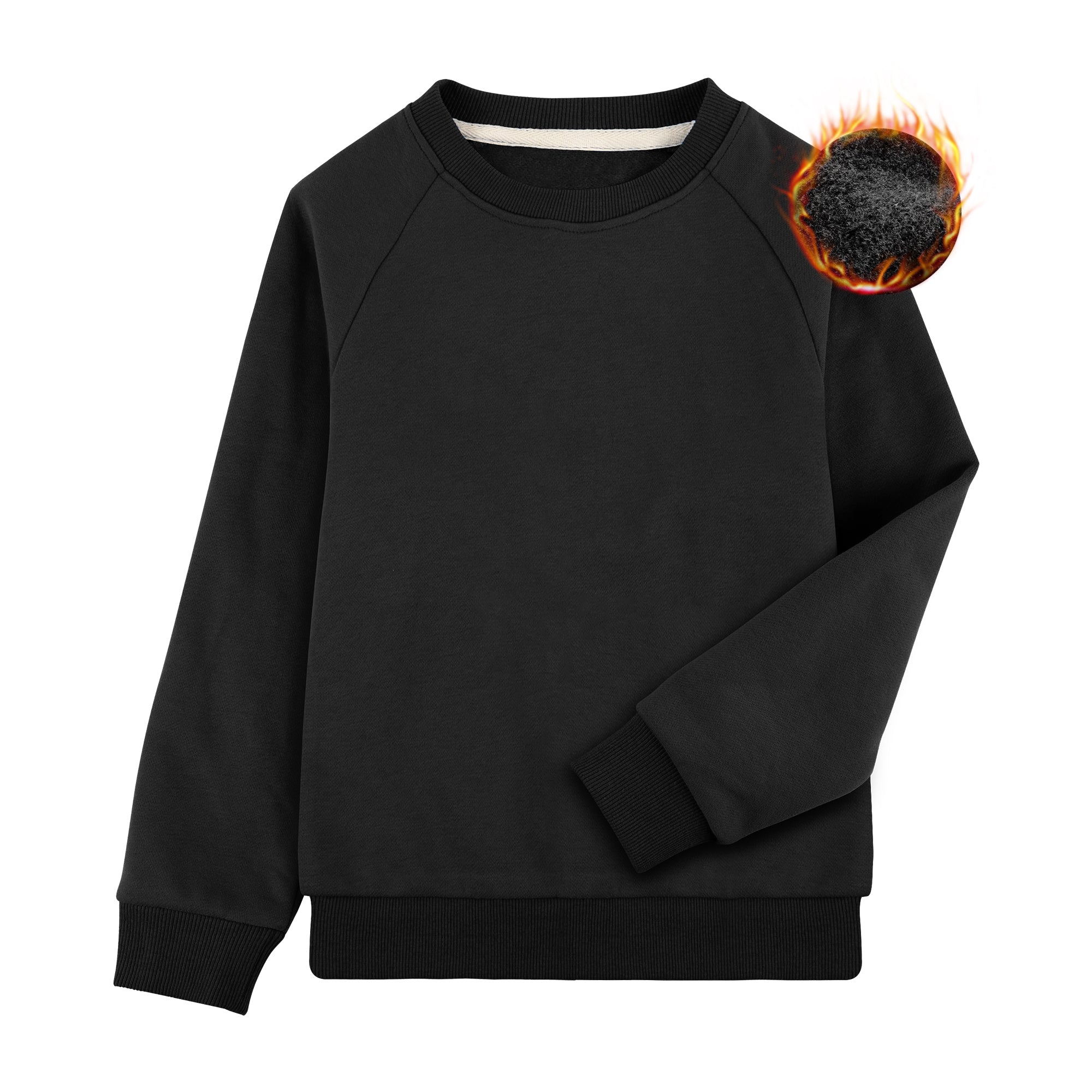 BIG ELEPHANT Boys' and Girls' Thin Fleece Crewneck Sweatshirt – Soft Warm Long Sleeve Youth Pullover