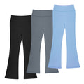 BIG ELEGHANT Girls High-Waisted Flare Leggings - 3-Pack Bootcut Yoga Pants for Dance, Sizes XS-XL