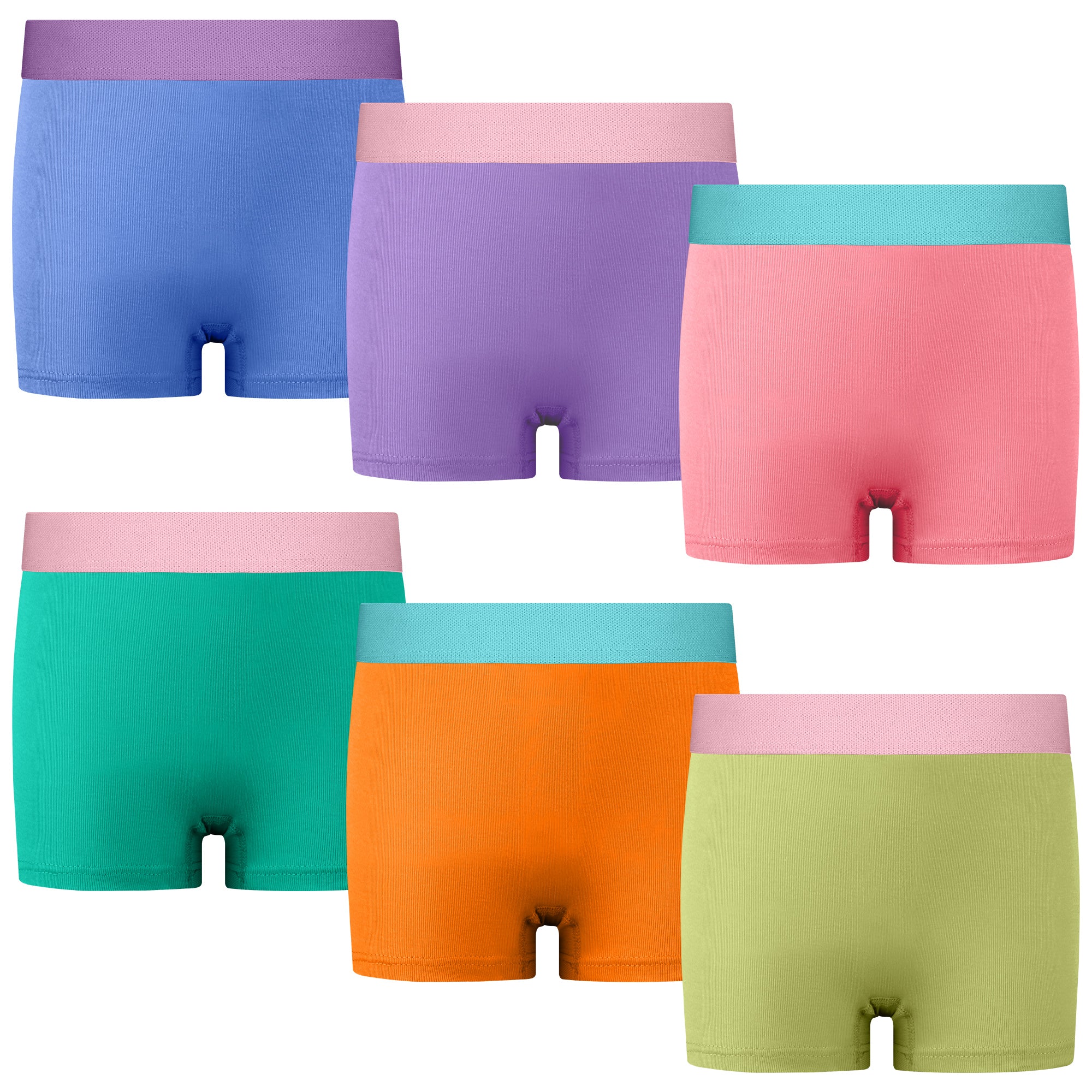 BIG ELEPHANT 6-Pack Girls’ and Boys’ Boxer Briefs – 100% Cotton Kids’ Underwear, Soft, Breathable, and Comfortable.