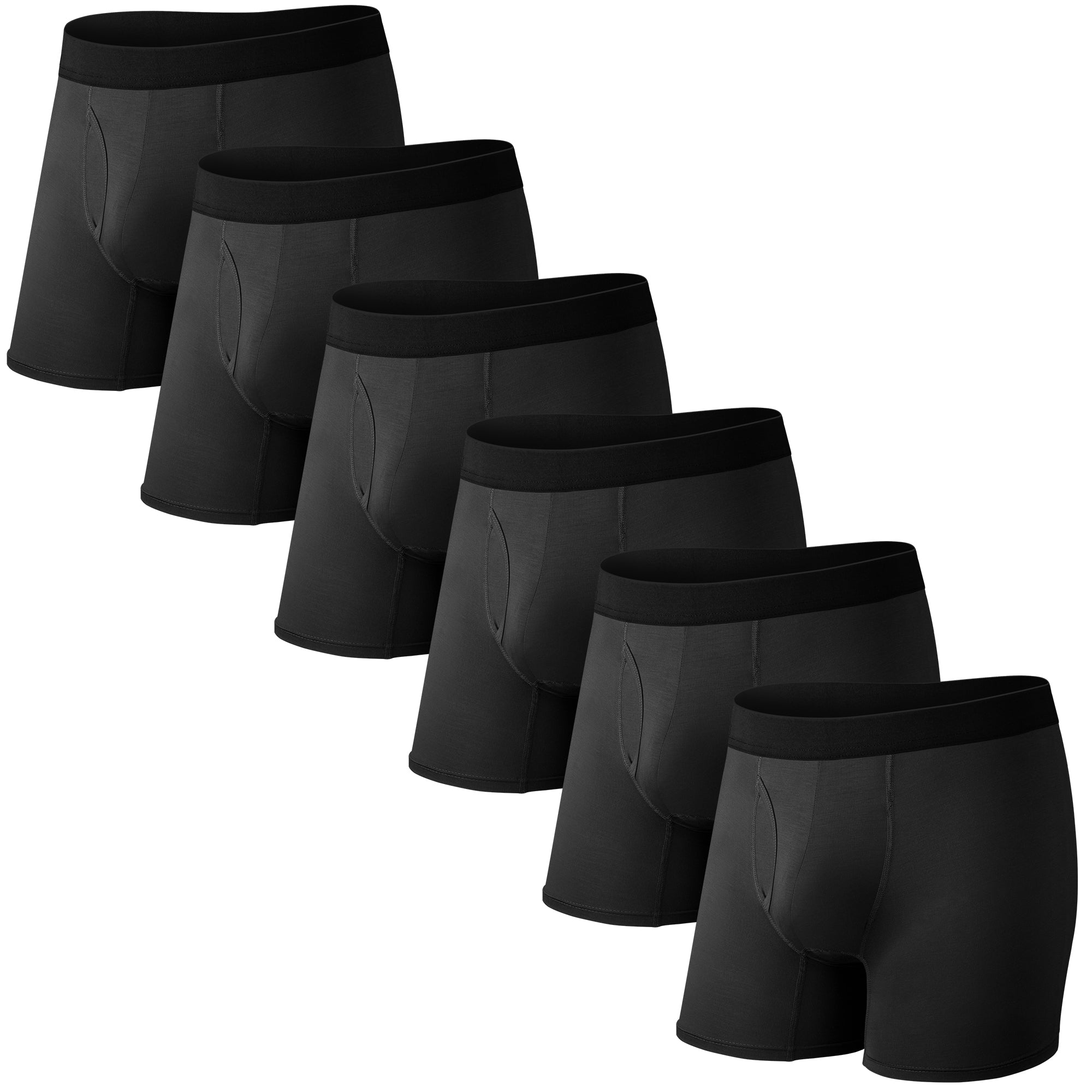 6-Pack Men's Boxer Briefs – Tag-Free, Soft, Breathable, Moisture-Wicking Underwear with No Ride-Up Design for All-Day Comfort