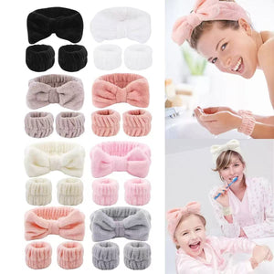 Colour options of the headband and wristband set, shown in daily routines