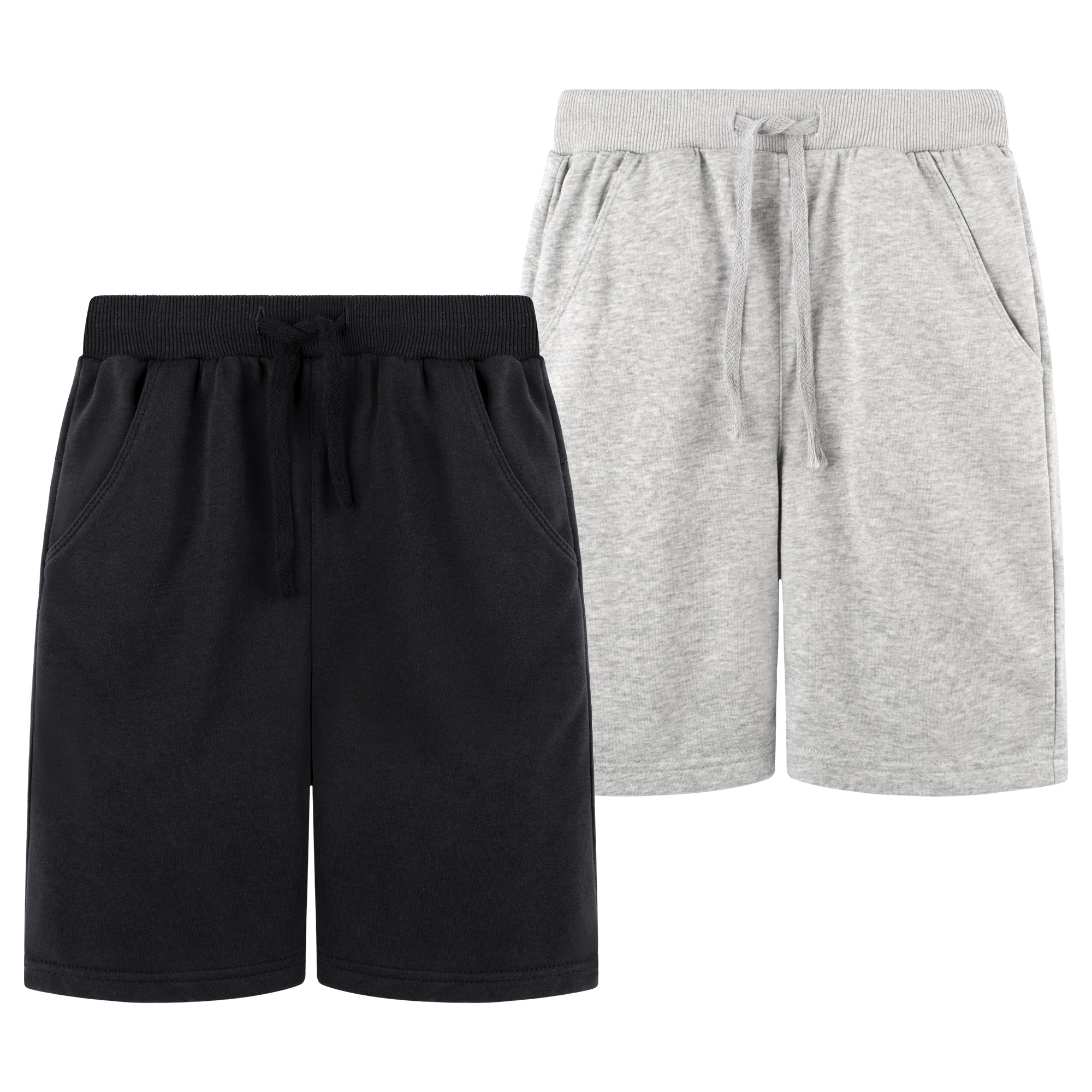 BIG ELEPHANT 2-Pack Boys' Sports Shorts – Featuring Pockets and Adjust