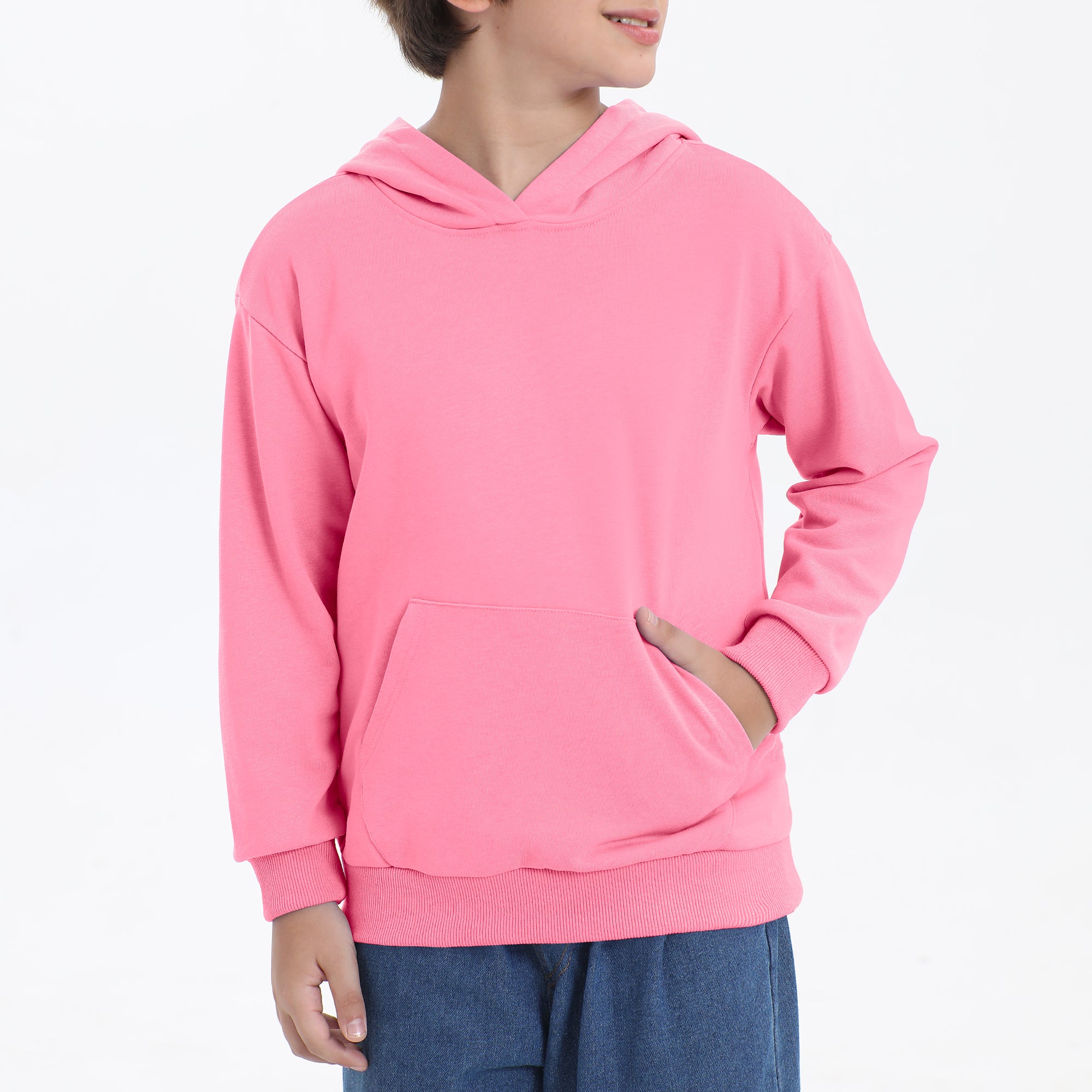 BIG ELEPHANT Boys’ and Girls’ Lightweight 100% Cotton Hooded Sweatshirt with Pocket – Long Sleeve for School & Everyday Wear