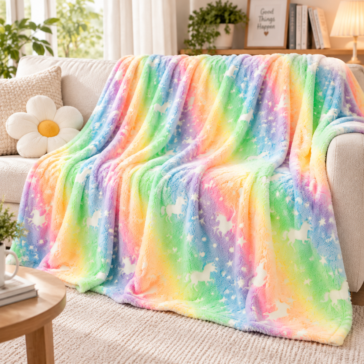 BIG ELEPHANT Glow in the Dark Blanket 60x50IN Soft Plush Throw
