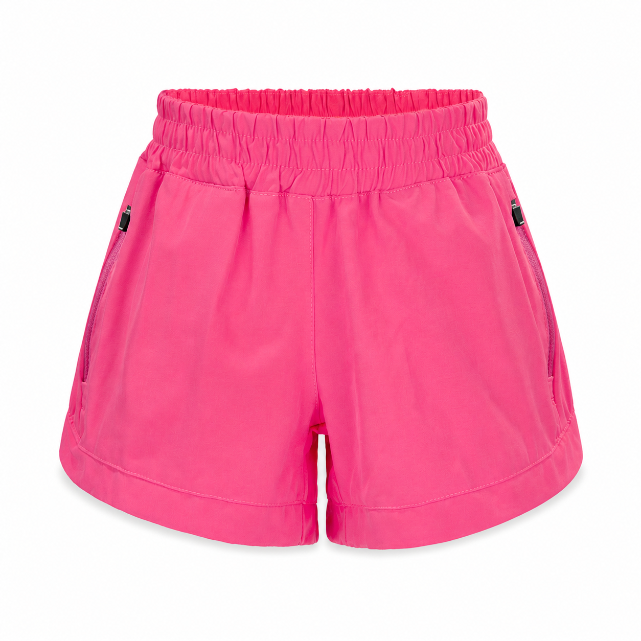 BIG ELEPHANT Girl's Athletic Shorts with Liner Zipper Pockets, Elastic Waist Running Shorts, Sizes XS-XXL