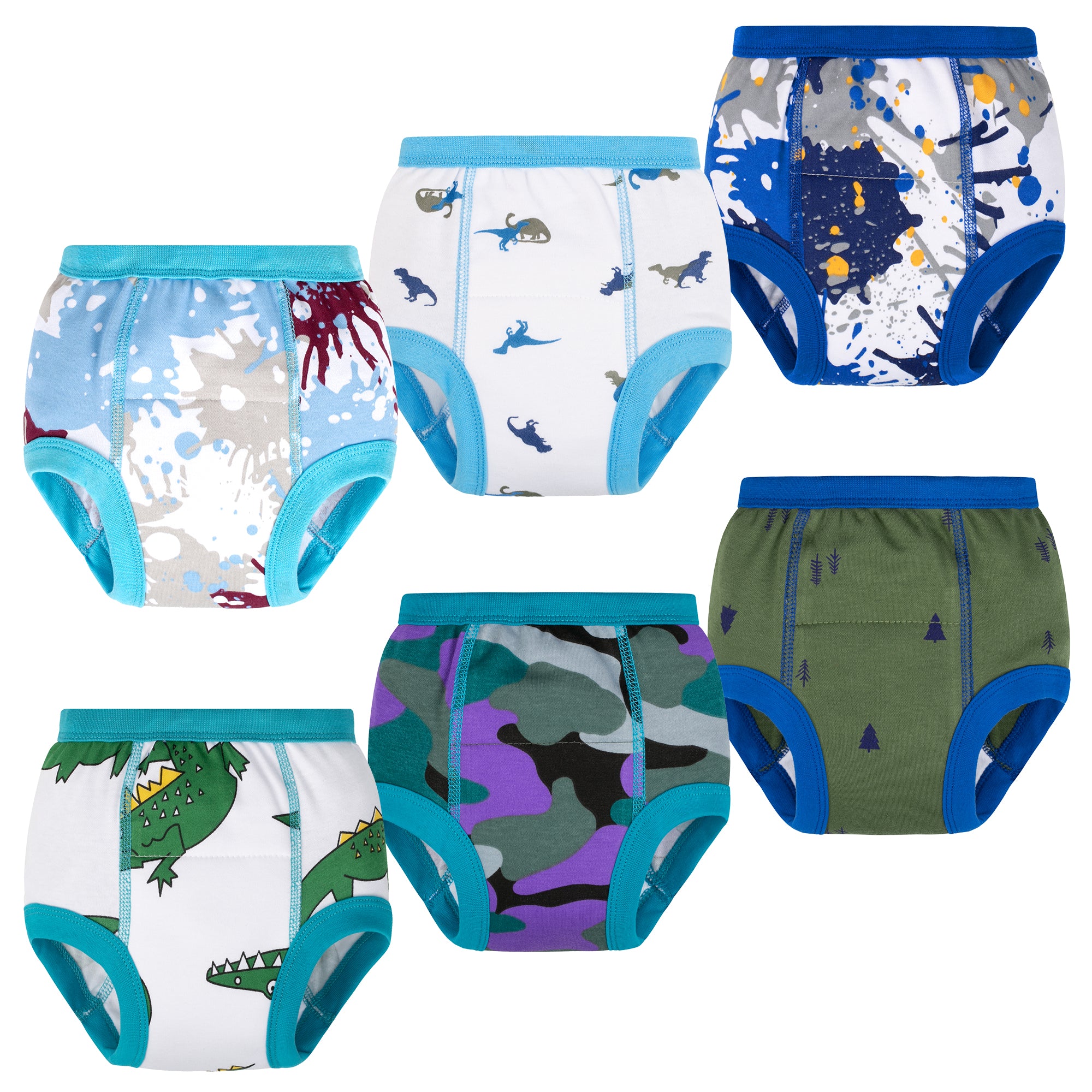 BIG ELEPHANT 6 packsToddler Training Pants, Soft Cotton Absorbent Training Underwear for Baby Boys & Girls