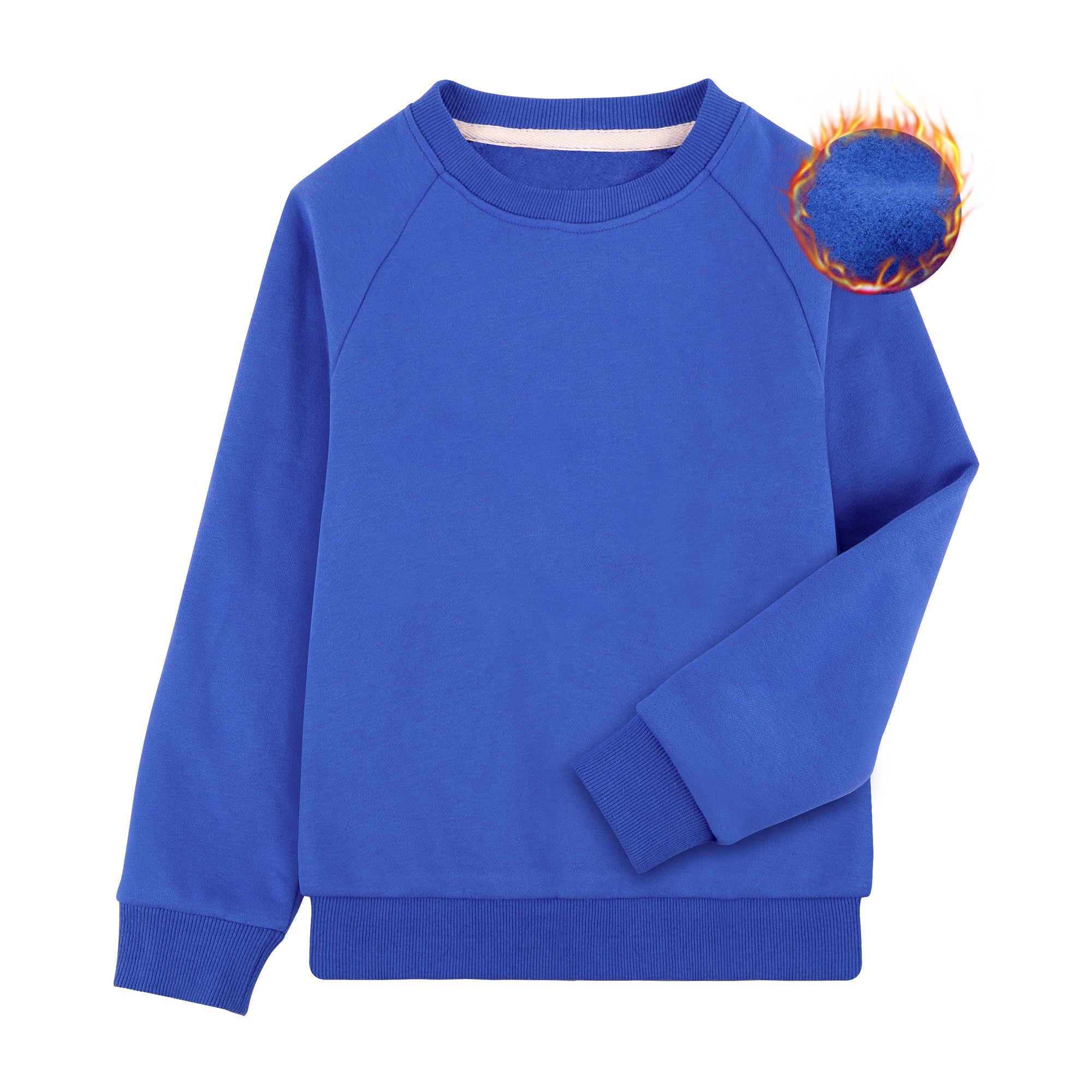 BIG ELEPHANT Boys’ Thin Fleece Crewneck Sweatshirt – Soft Warm Long Sleeve Youth Pullover