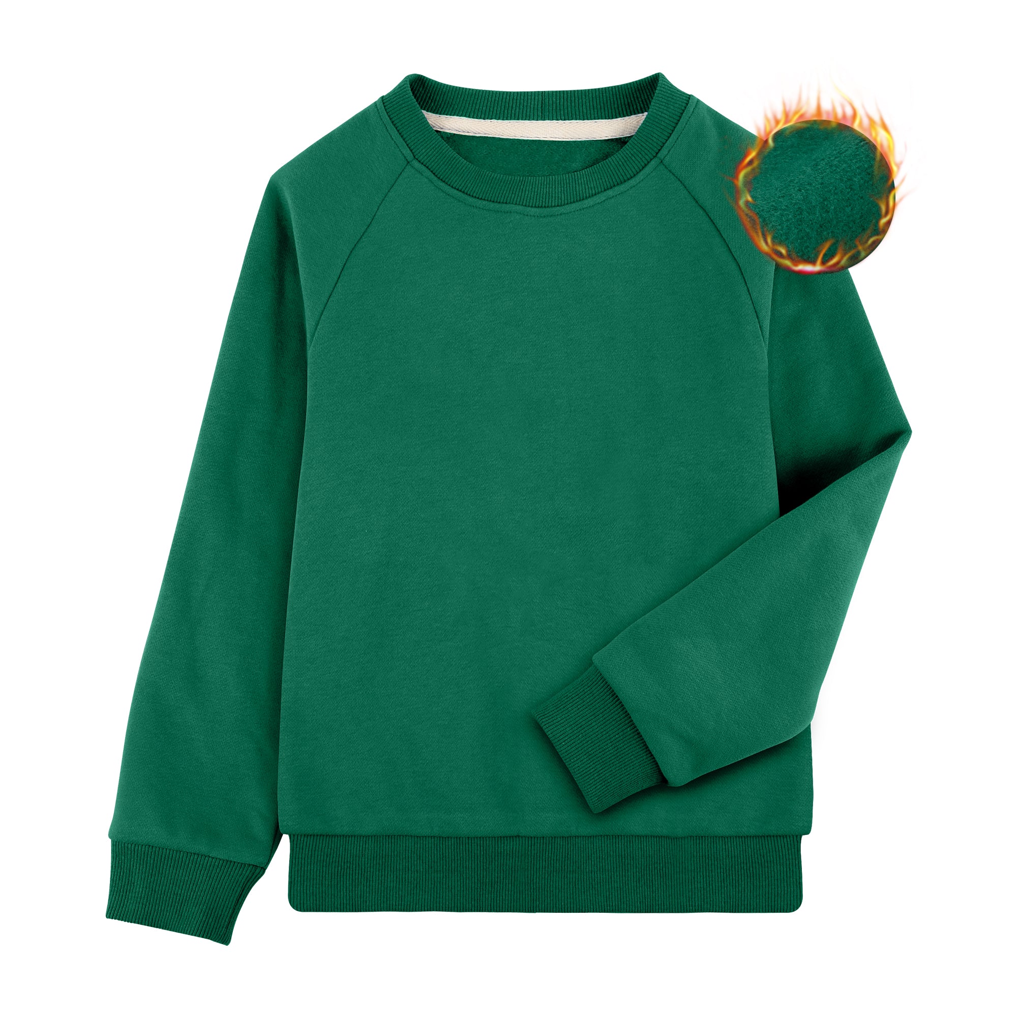 BIG ELEPHANT Boys’ Thin Fleece Crewneck Sweatshirt – Soft Warm Long Sleeve Youth Pullover