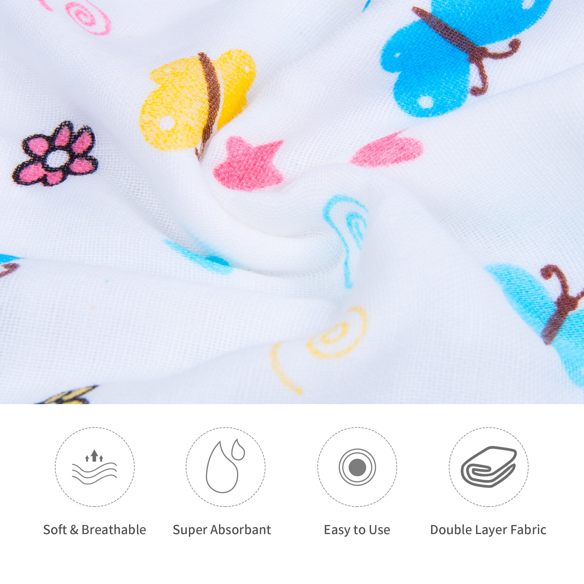 BIG ELEPHANT 6pcs/7pcs Baby Bibs – Soft Cotton Drool Bibs for Teething and Drooling Babies, Suitable for 0-36 Months