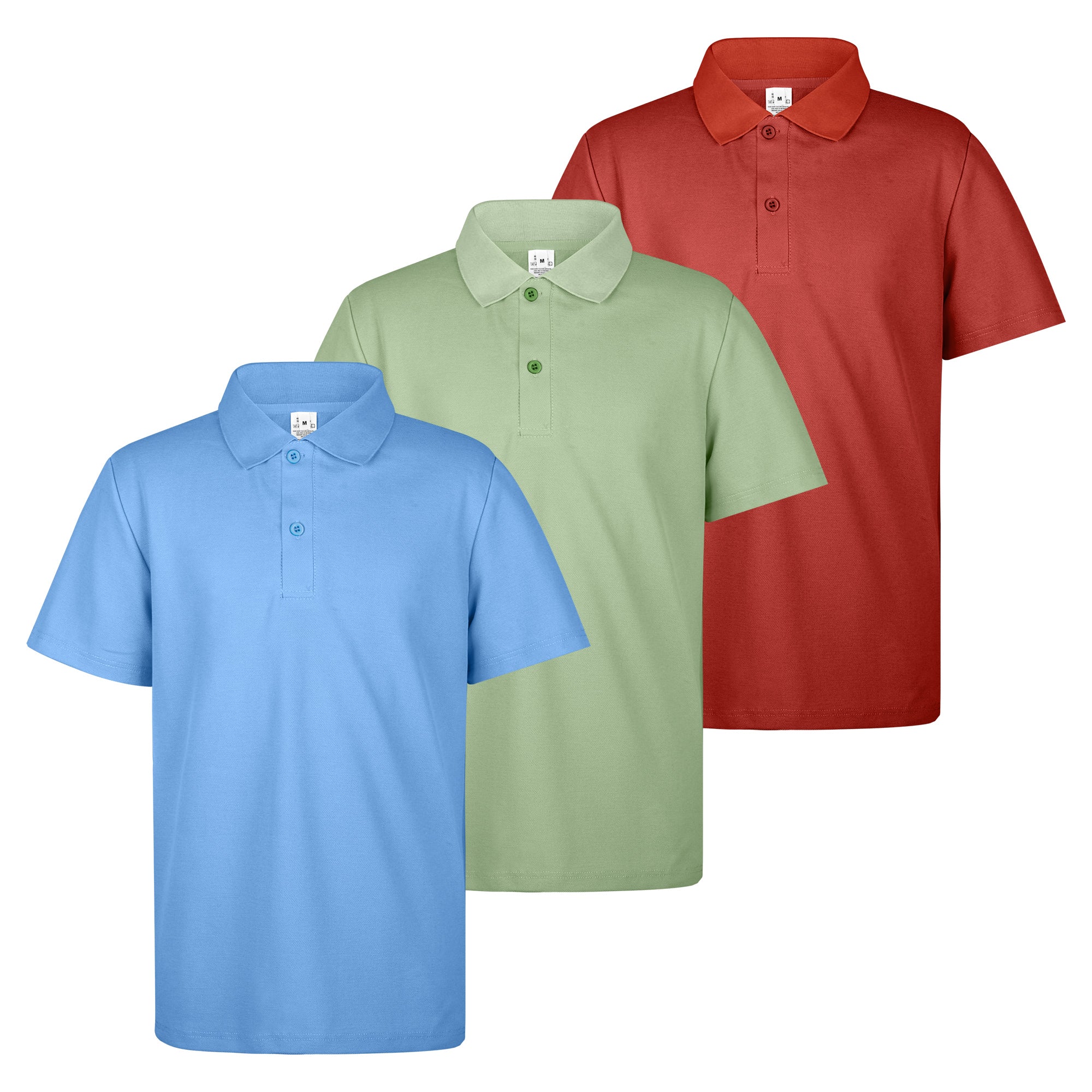 Boys Polo Shirts 3-Pack, Soft Breathable School Uniform Shirts for Kids 6–16, Short Sleeve Everyday Wear