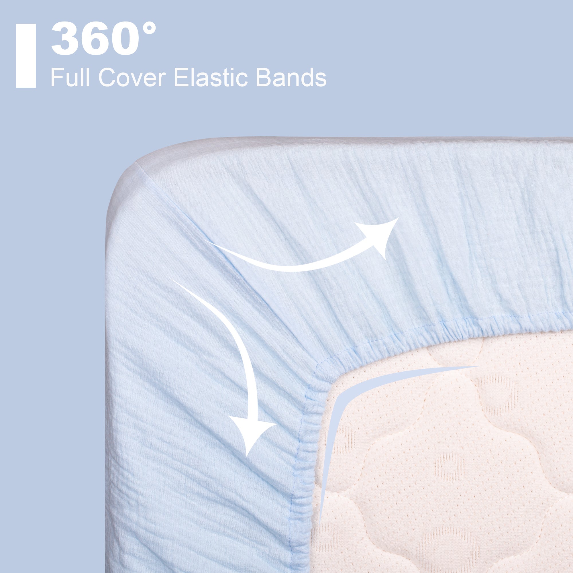 Baby Crib Sheets for Boys Girls, Fitted Elastic Mattress Cover, Army Green, Lavender, Light Blue, Pink