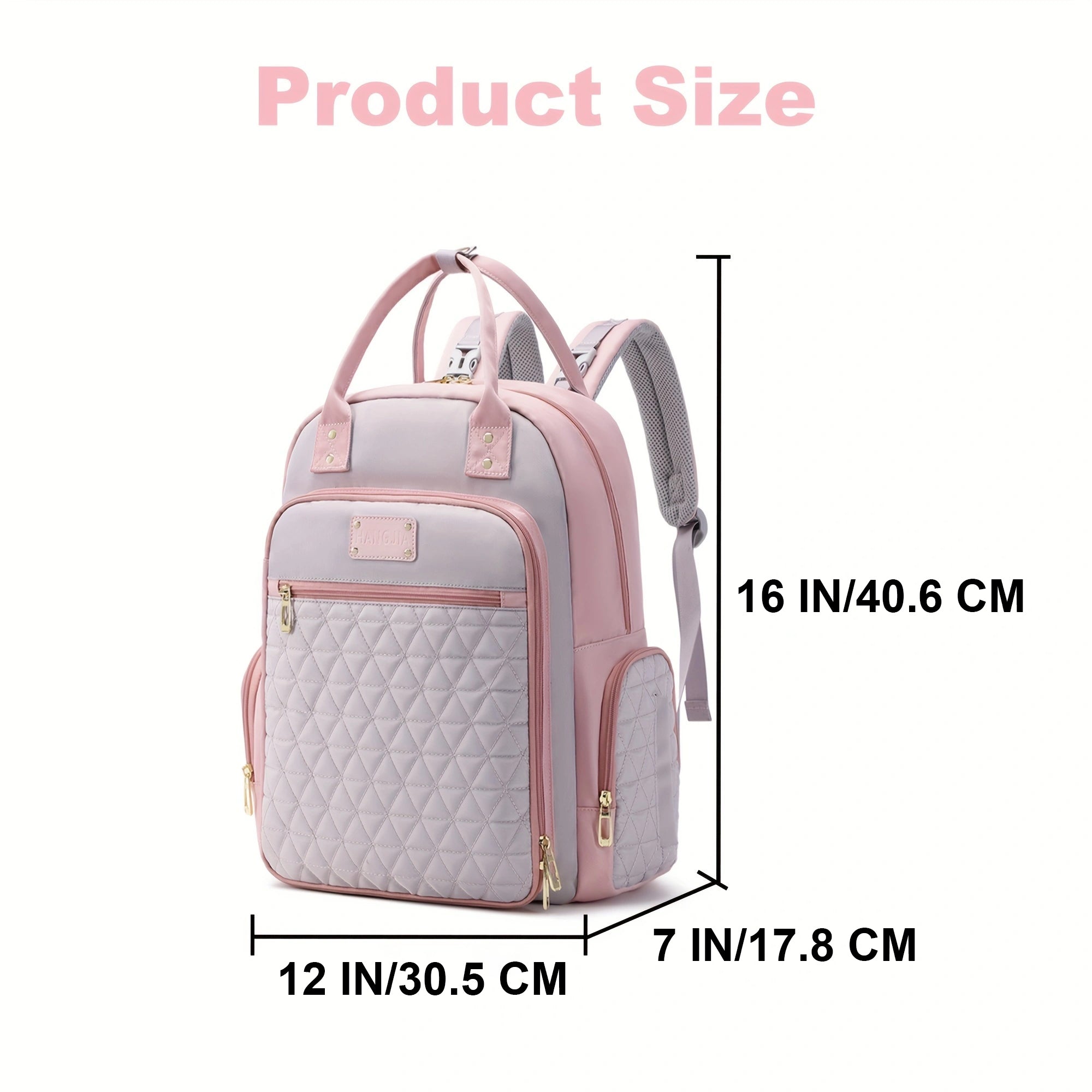Multifunction Baby Diaper Bag Backpack, Travel Maternity Nappy Bag for Moms, 12x7x16 Inches
