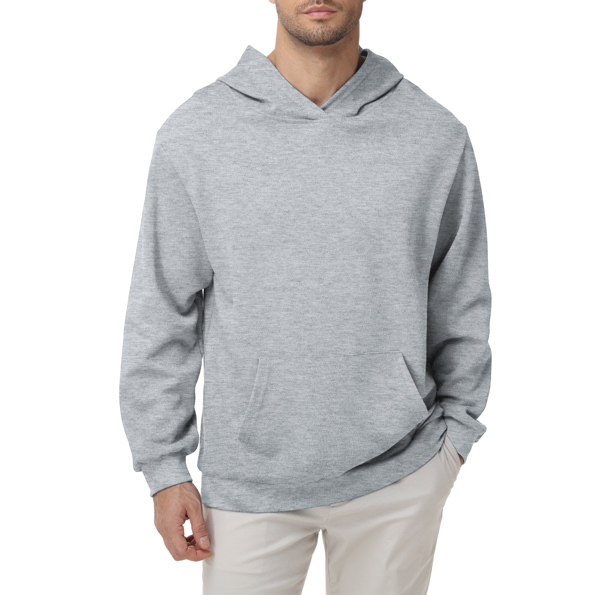 Pepypepy Men's Hooded Sweatshirt – Soft Lightweight Cotton Pullover Hoodie, Solid Color Long Sleeve for Casual Wear and Layering