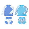 BIG ELEPHANT 2-Pack Long-Sleeve UPF 50+ Swimsuit with Built-in Diaper for Babies & Toddlers, XS-XXL