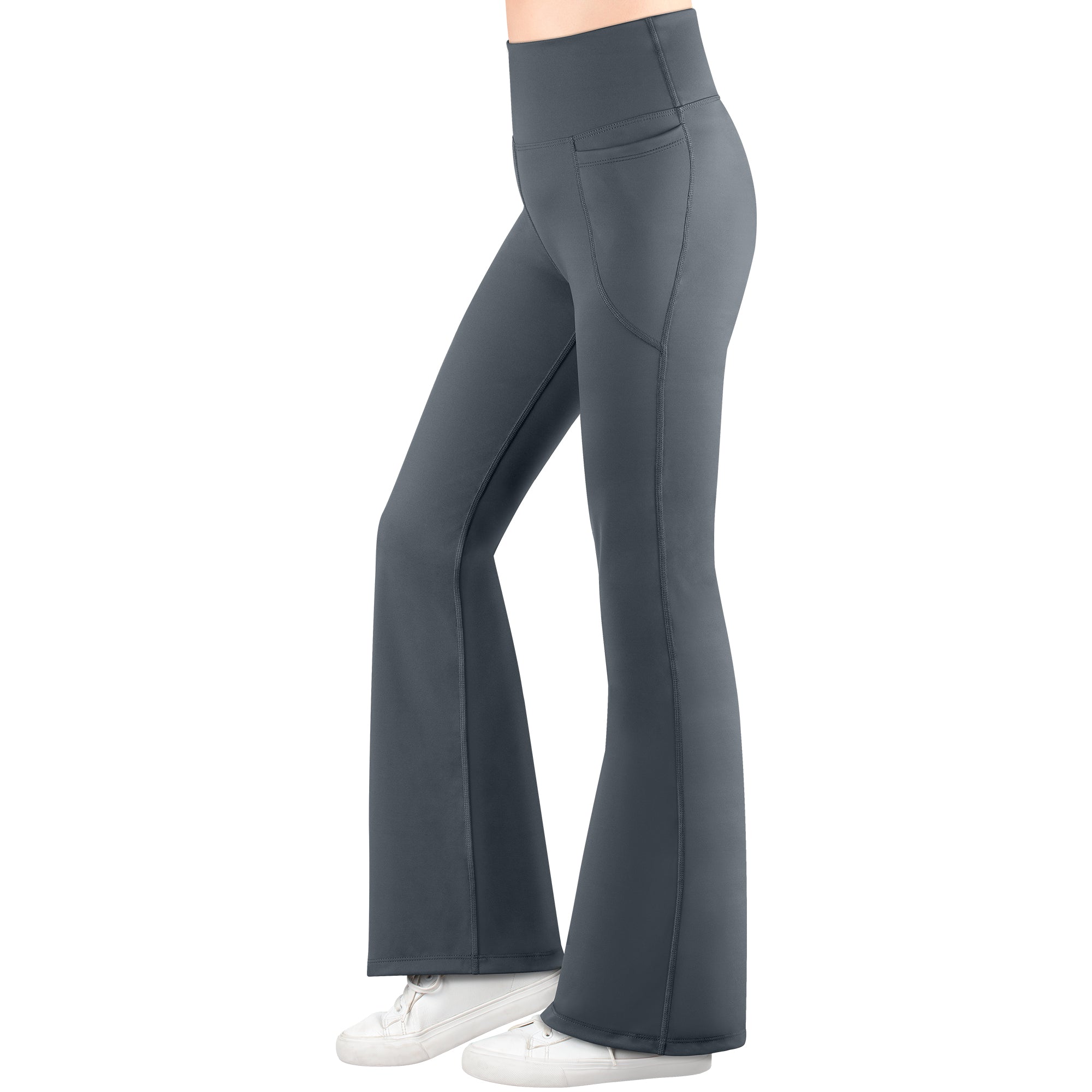 BIG ELEPHANT 3-Pack Girls’ Flared Pants with Pockets – High Waisted Bell Bottom Leggings for School, Dance & Everyday Wear