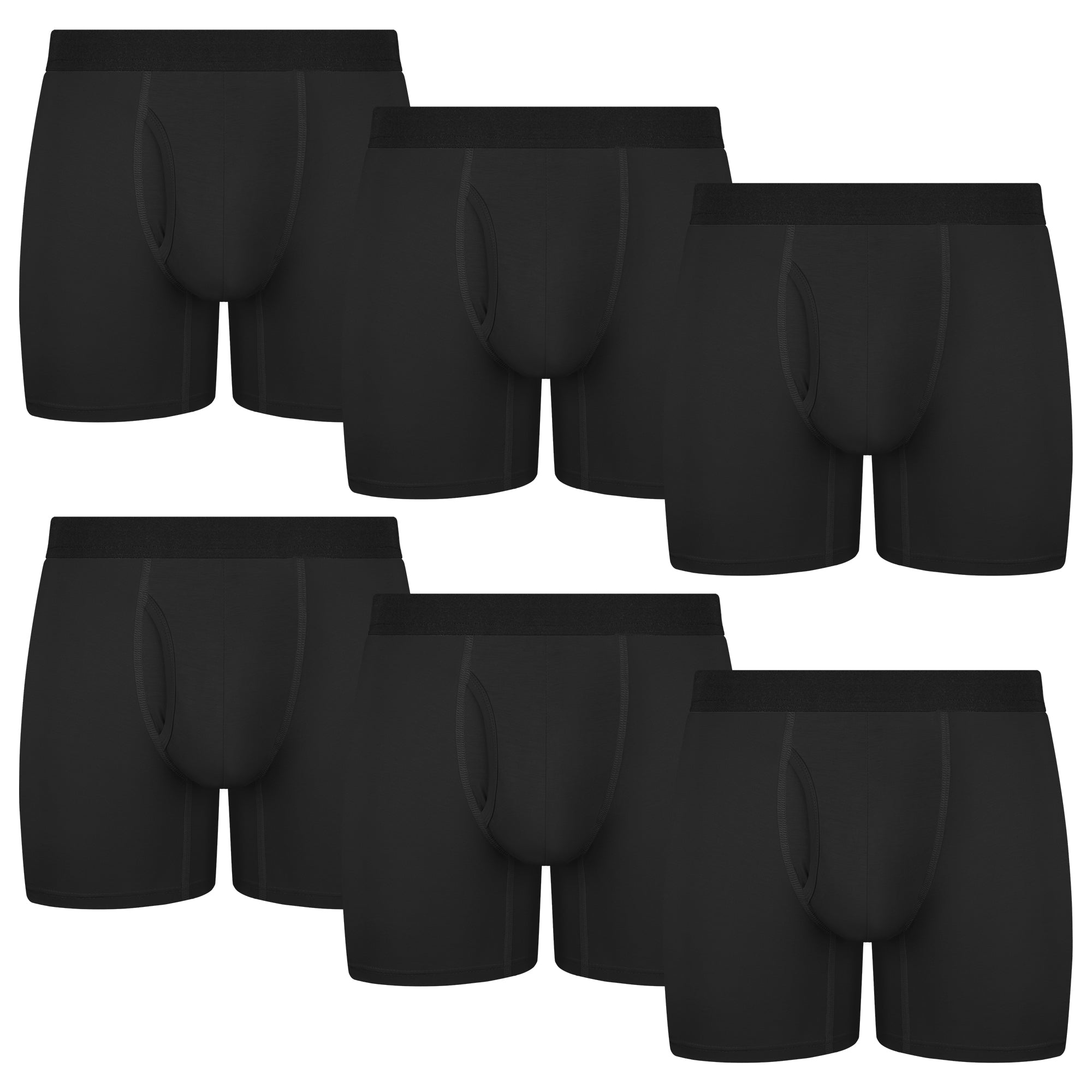 Protium 6-Pack Men's Boxer Briefs – Tag-Free, Soft, Breathable, Moisture-Wicking Underwear with No Ride-Up Design for All-Day Comfort
