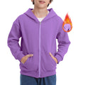 BIG ELEPHANT Boys' and Girls' Zip-Up Hoodie with Pockets, Fleece-Lined Soft Cotton Jacket for School