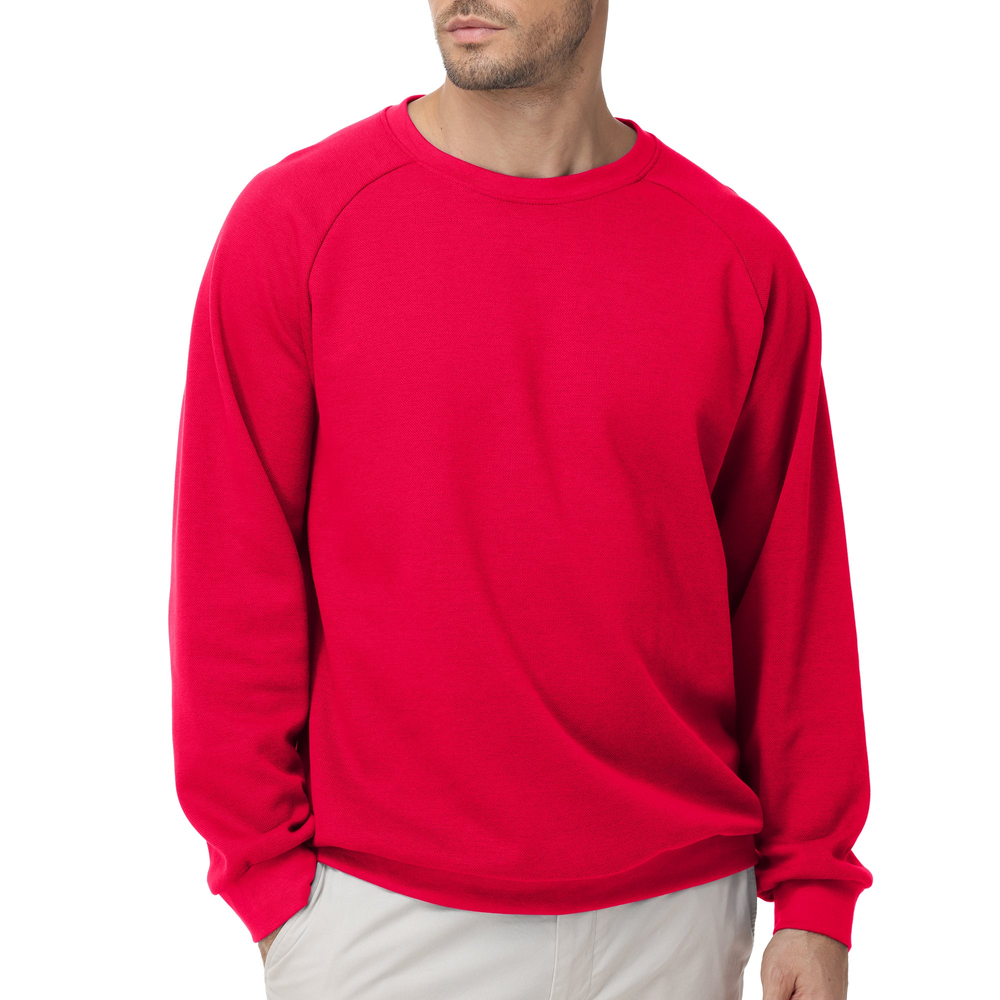 Pepypepy Men's Crewneck Sweatshirt – Soft Lightweight Cotton Pullover, Solid Color Long Sleeve for Casual Wear and Layering