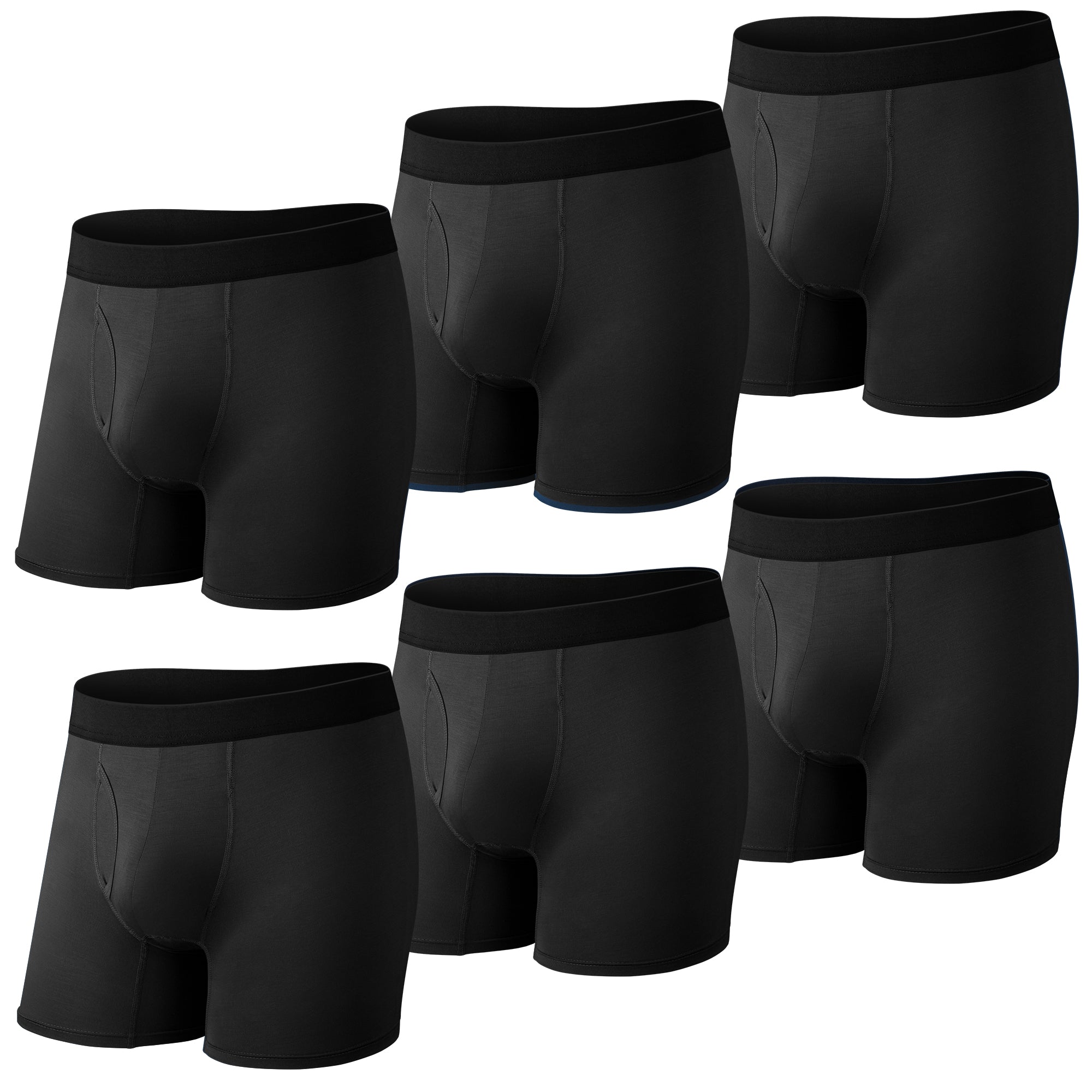 Protium 6-Pack Men's Boxer Briefs – Tag-Free, Soft, Breathable, Moisture-Wicking Underwear with No Ride-Up Design for All-Day Comfort