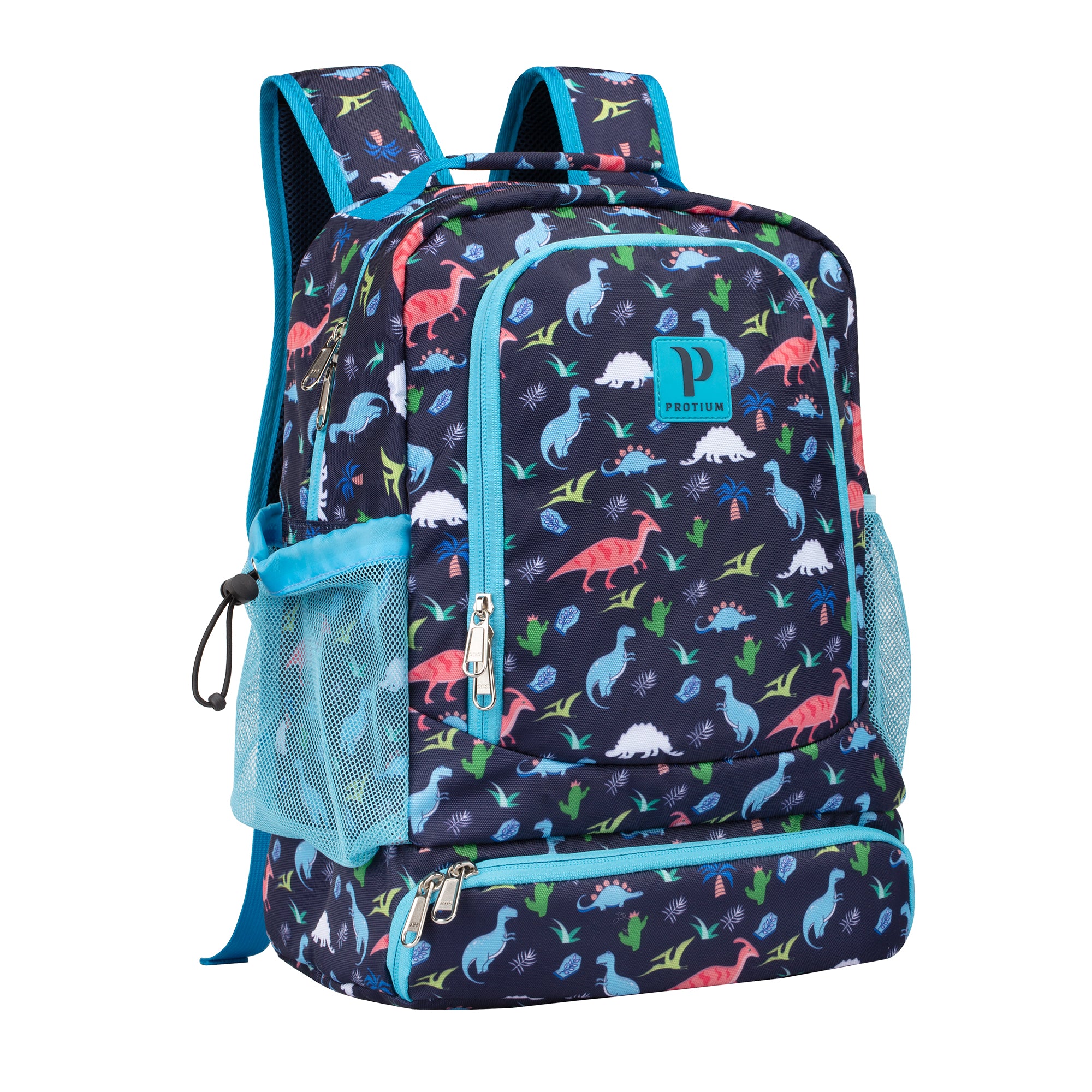 Kids 2-in-1 Backpack and Insulated Lunch Bag – 16” Durable Backpack with Lunchbox in Fun Prints for School and Travel – Water-Resistant, Padded, and Spacious Compartments (Dinosaur Design)