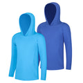 BIG ELEPHANT 2-Pack Boys' Performance Hoodies with Moisture Wicking, Mesh Ventilation & Quick-Dry Fabric, Sizes XS-XXL