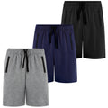 BIG ELEPHANT Boys' Active Shorts 3-Pack - Built with Zipper Pockets & Adjustable Drawstring, Youth Sport & Casual Wear (Sizes 7-17 Years)