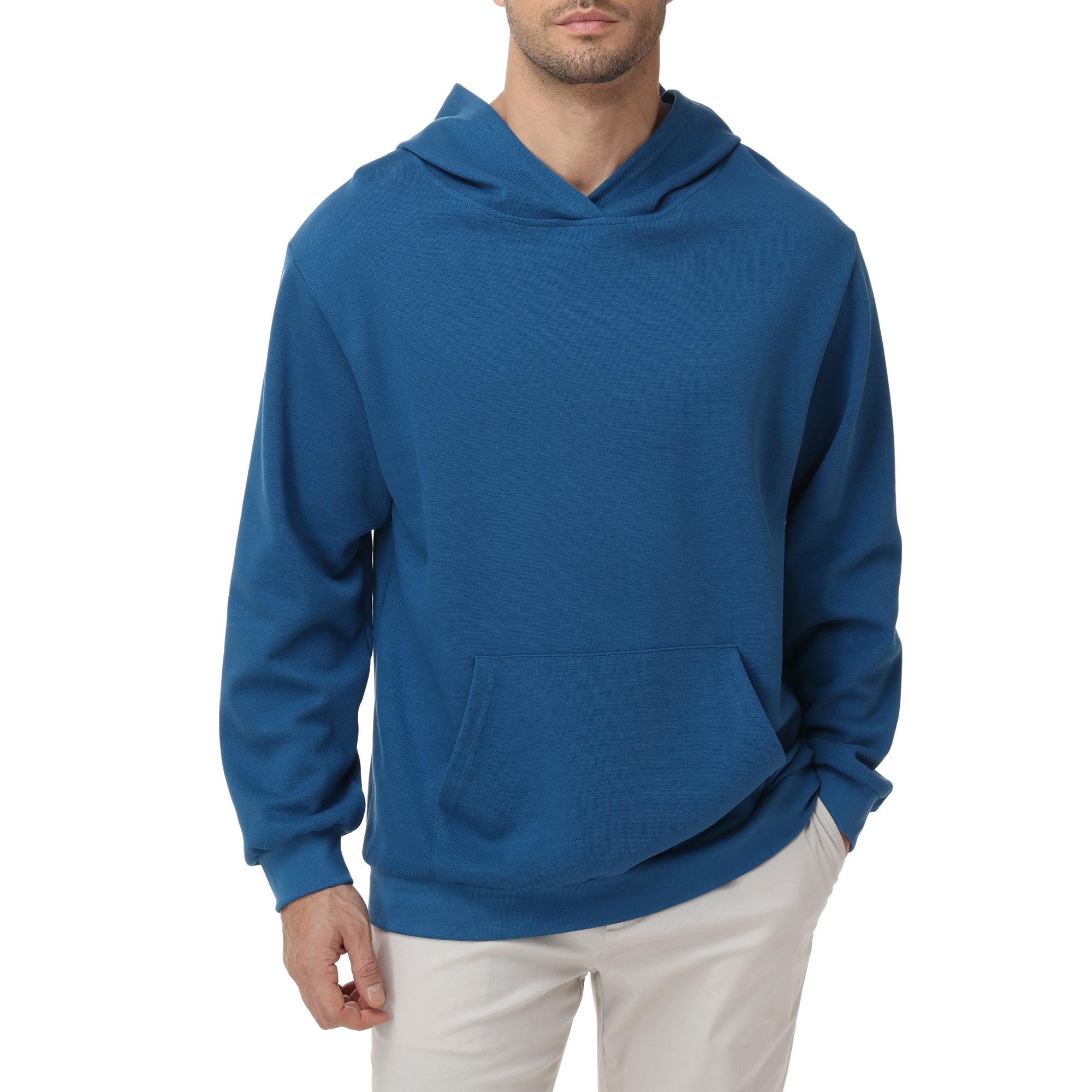 Pepypepy Men's Hooded Sweatshirt – Soft Lightweight Cotton Pullover Hoodie, Solid Color Long Sleeve for Casual Wear and Layering