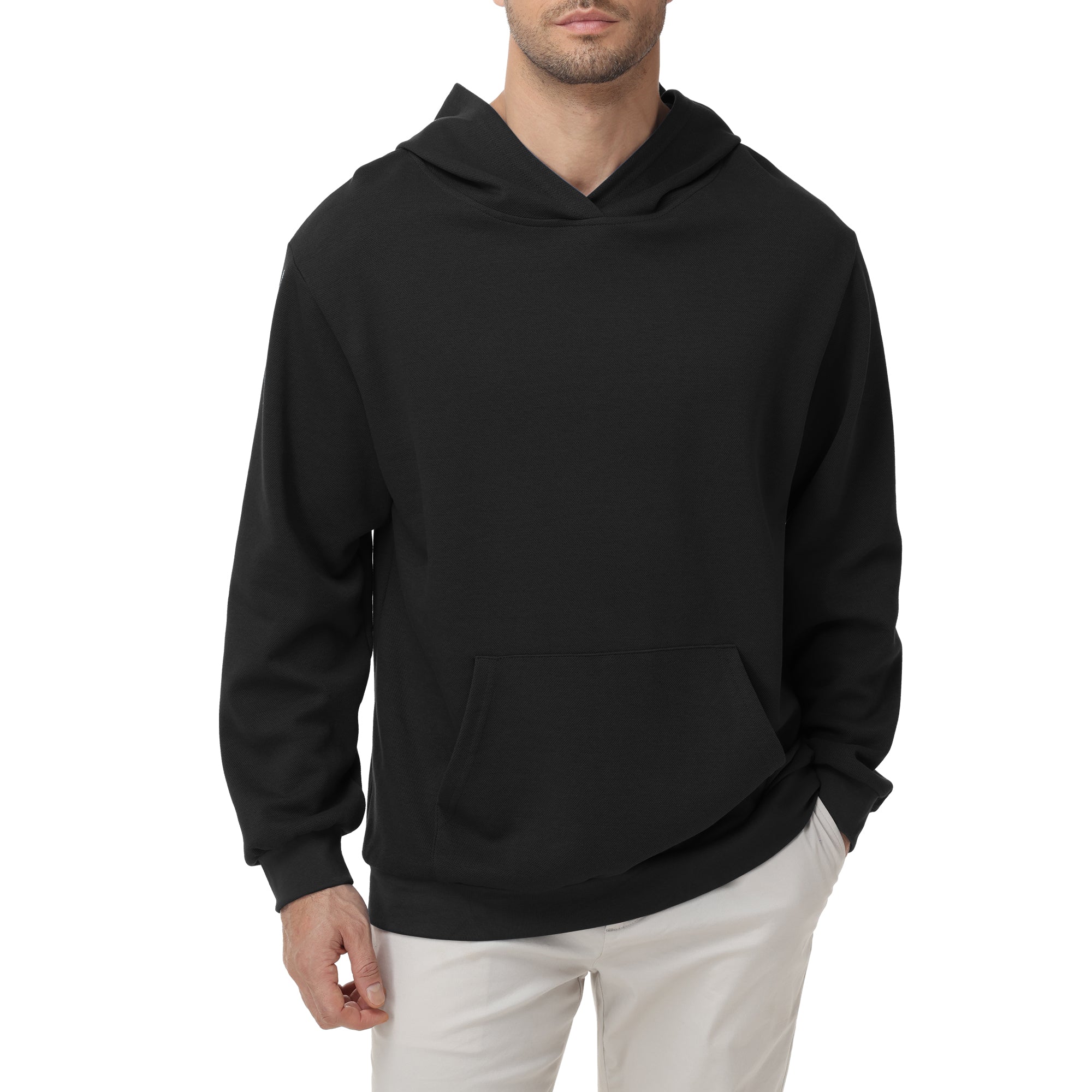 Pepypepy Men's Hooded Sweatshirt – Soft Lightweight Cotton Pullover Hoodie, Solid Color Long Sleeve for Casual Wear and Layering