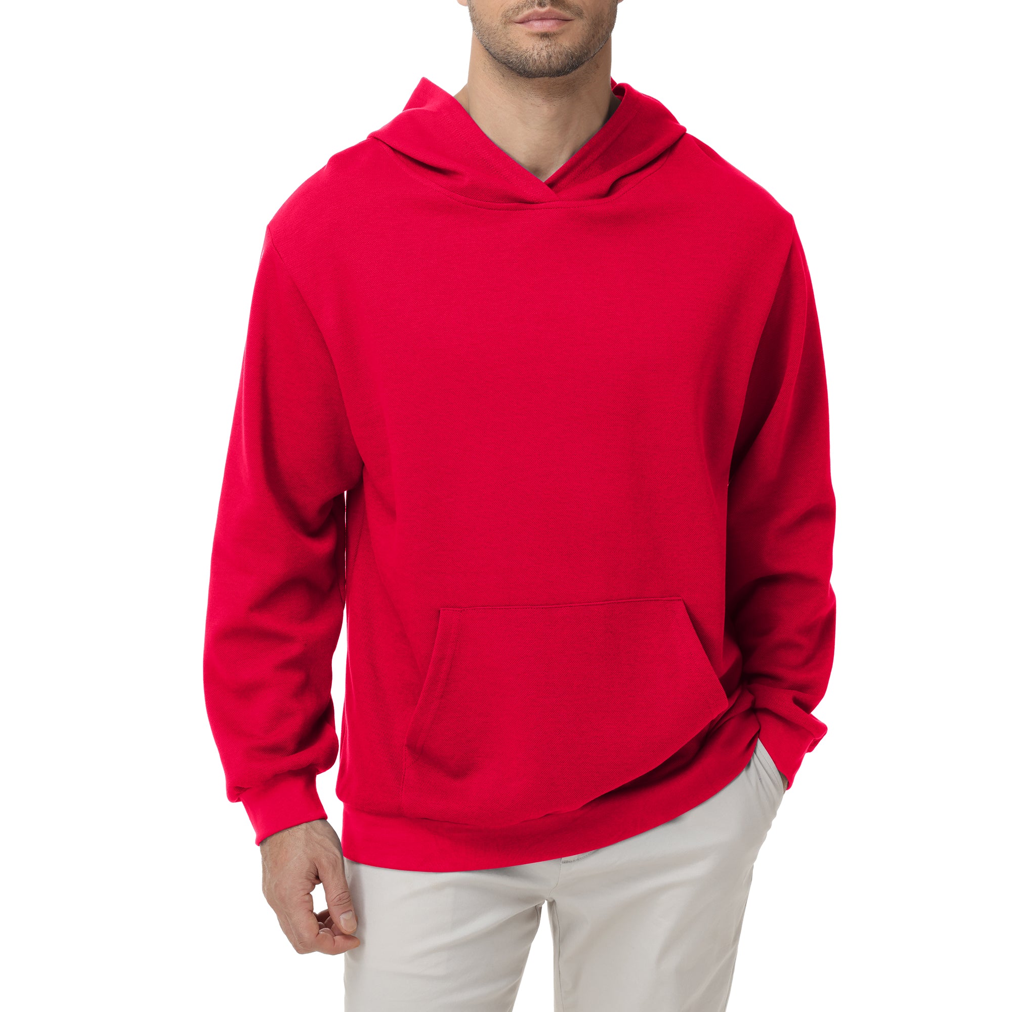 Men's Hooded Sweatshirt – Soft Lightweight Cotton Pullover Hoodie, Solid Color Long Sleeve for Casual Wear and Layering