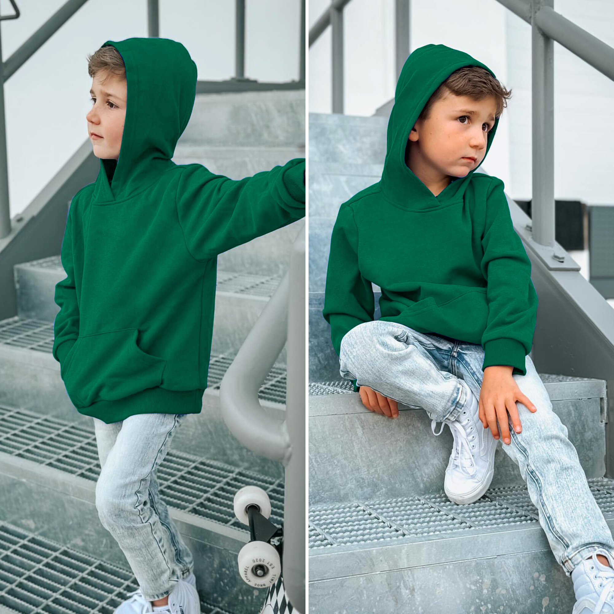 BIG ELEPHANT Boys' and Girls' Fleece Pullover Hoodie – Warm Long Sleeve Hooded Sweatshirt with Front Pocket for Kids