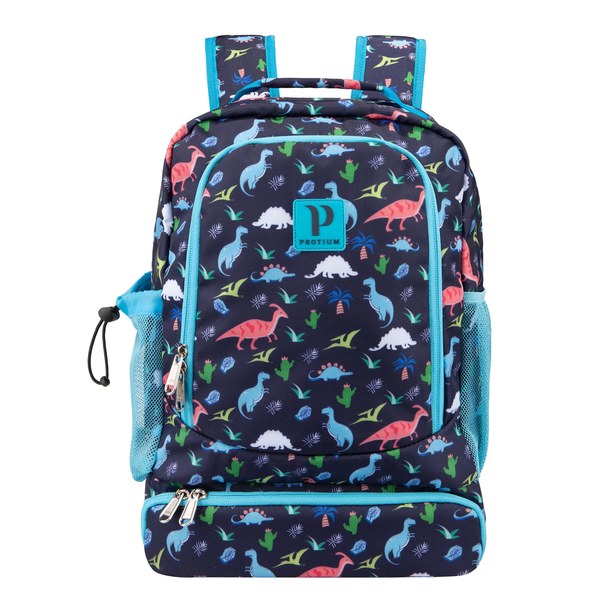 Kids 2-in-1 Backpack and Insulated Lunch Bag – 16” Durable Backpack with Lunchbox in Fun Prints for School and Travel – Water-Resistant, Padded, and Spacious Compartments (Dinosaur Design)