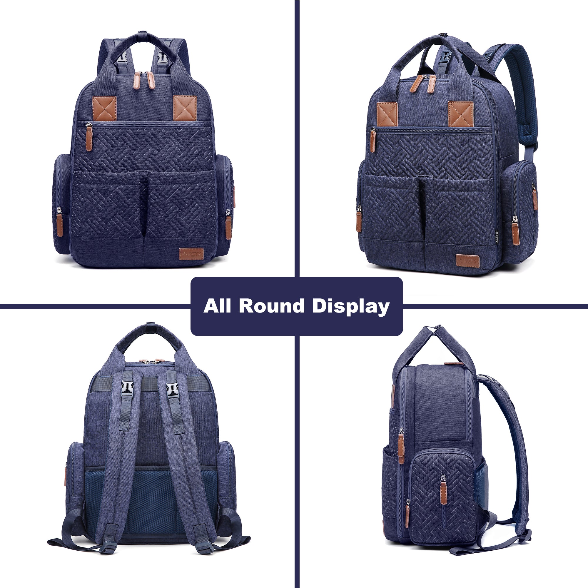 Waterproof Baby Diaper Bag Backpack, Maternity Nappy Bag with Dry & Wet Separation, 12x7x16 Inches