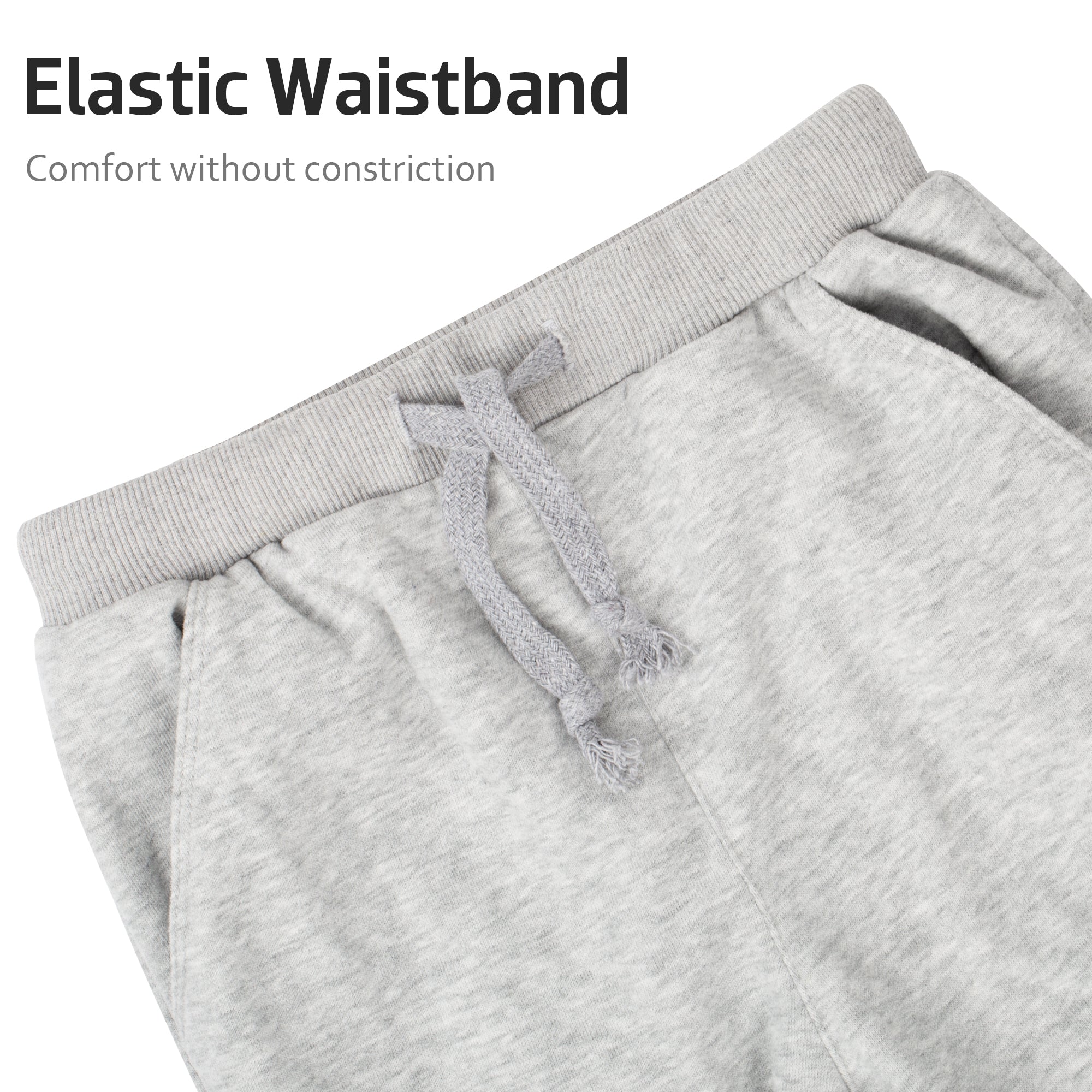 BIG ELEPHANT 3-Pack Boys Sweatpants, Youth Cotton Athletic Sweatpants with Pockets and Adjustable Drawstring
