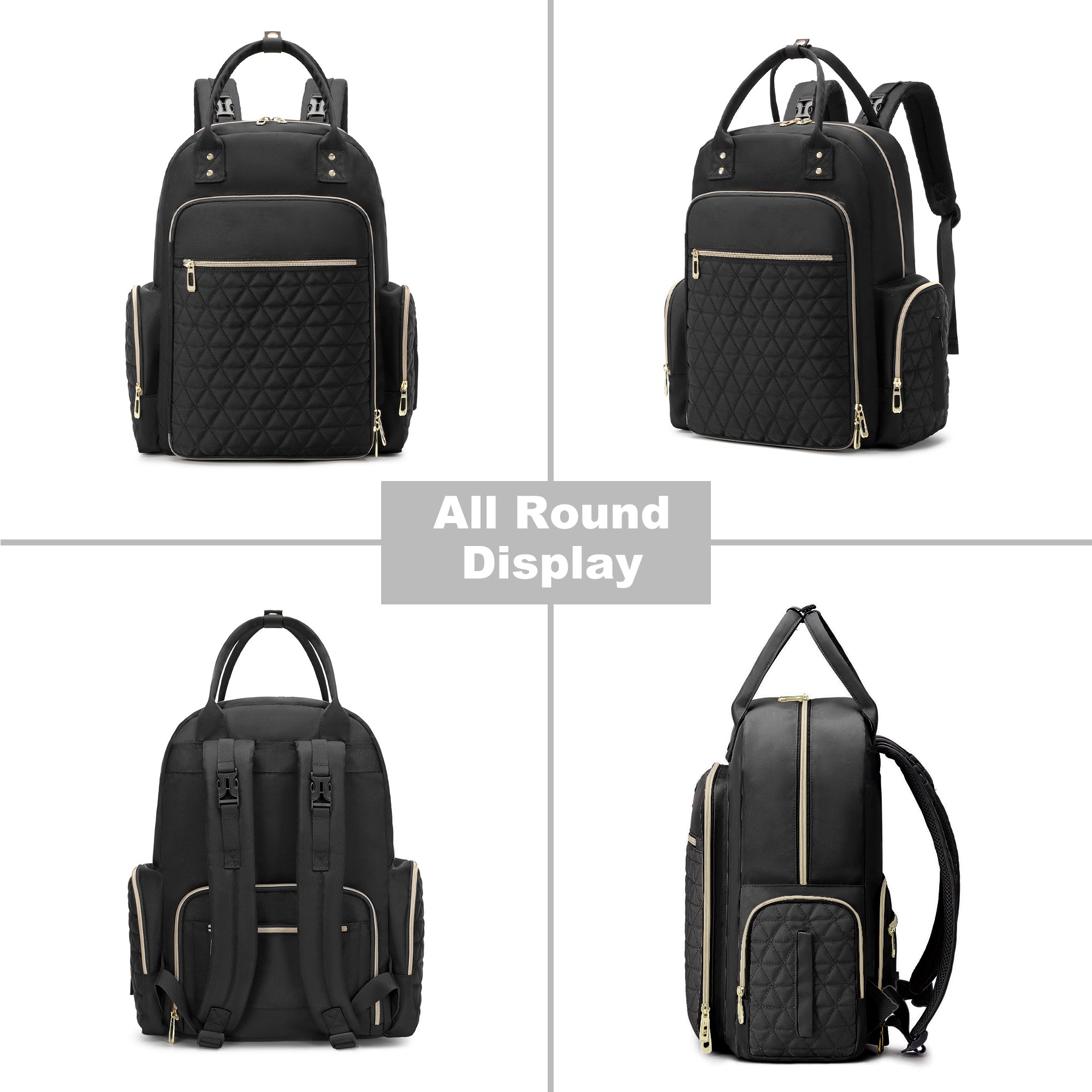 Multifunction Baby Diaper Bag Backpack, Travel Maternity Nappy Bag for Moms, 12x7x16 Inches