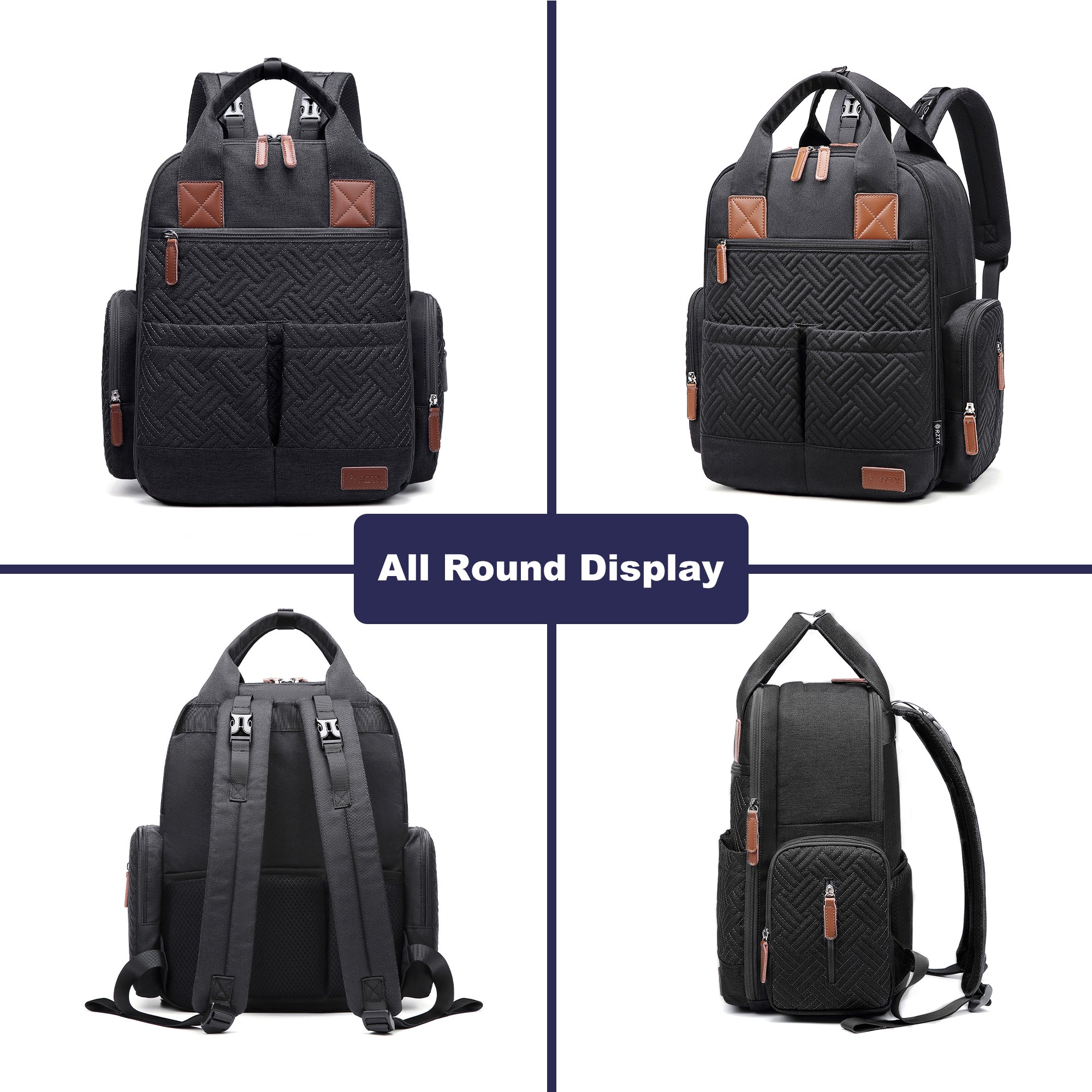 Waterproof Baby Diaper Bag Backpack, Maternity Nappy Bag with Dry & Wet Separation, 12x7x16 Inches