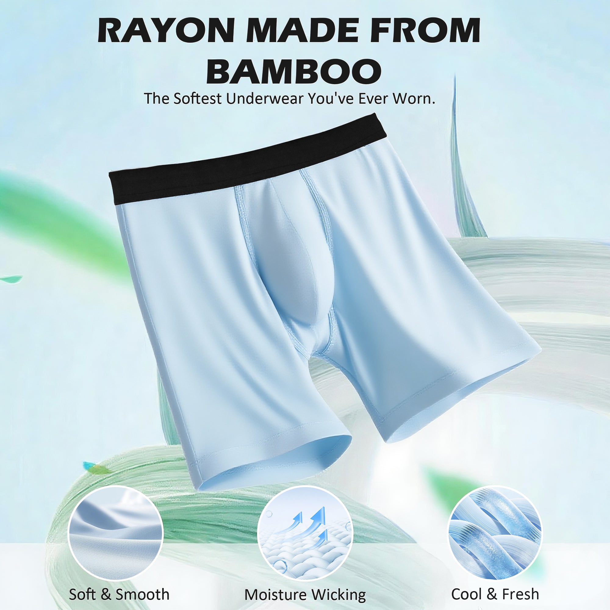Protium 6-Pack Men's Boxer Briefs – Tag-Free, Soft, Breathable, Moisture-Wicking Underwear with No Ride-Up Design for All-Day Comfort