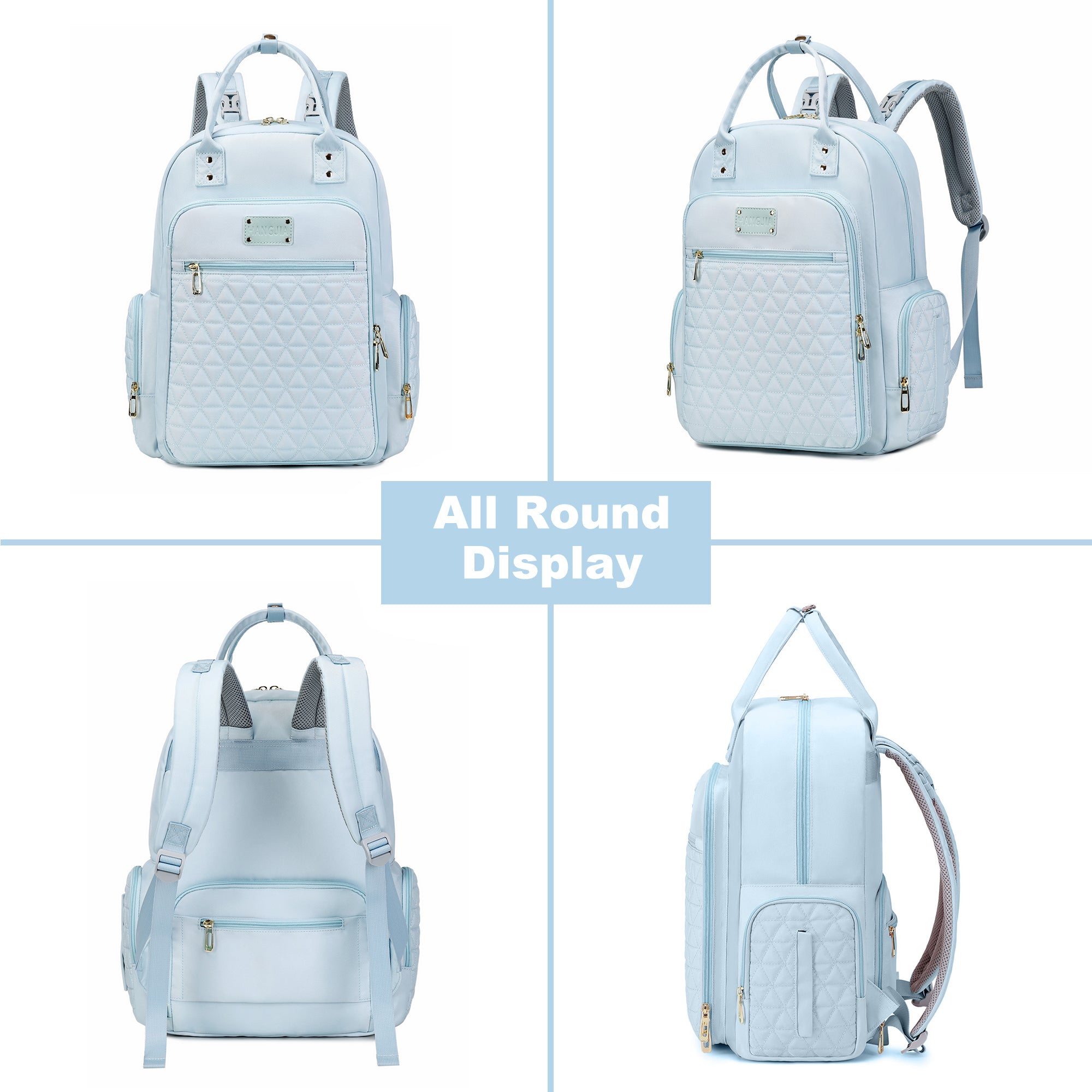 Multifunction Baby Diaper Bag Backpack, Travel Maternity Nappy Bag for Moms, 12x7x16 Inches