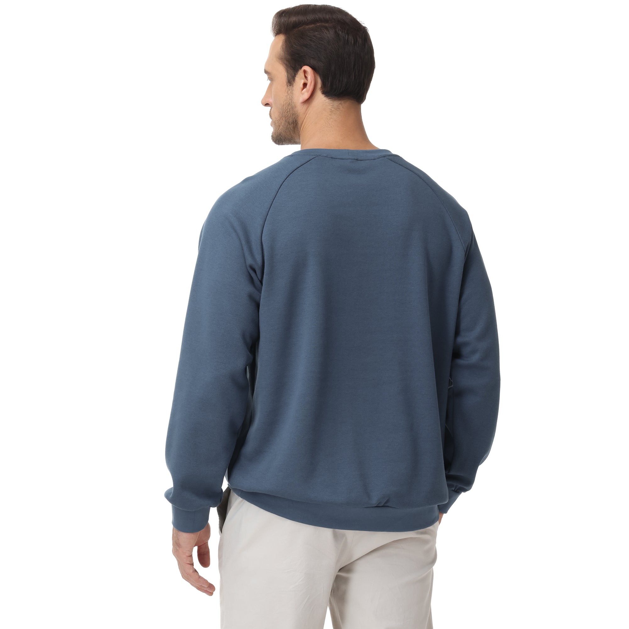 Pepypepy Men's Crewneck Sweatshirt – Soft Lightweight Cotton Pullover, Solid Color Long Sleeve for Casual Wear and Layering
