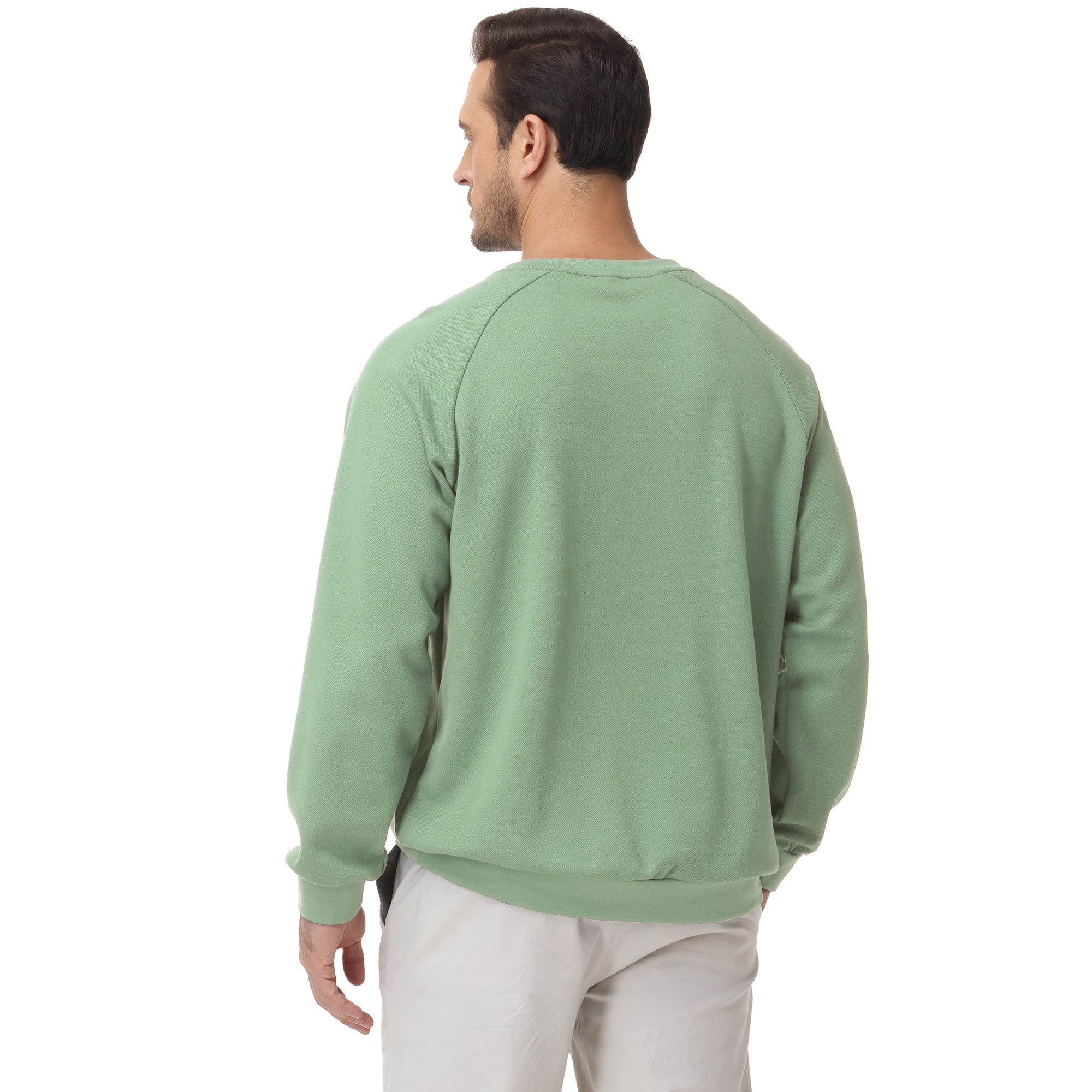 Pepypepy Men's Crewneck Sweatshirt – Soft Lightweight Cotton Pullover, Solid Color Long Sleeve for Casual Wear and Layering