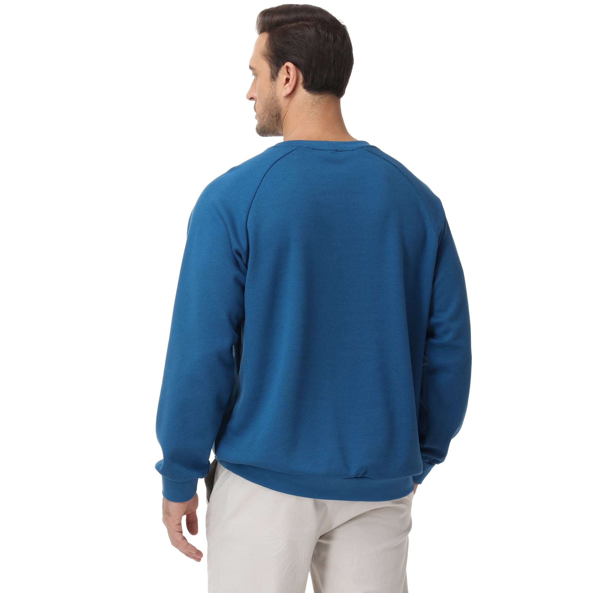 Pepypepy Men's Crewneck Sweatshirt – Soft Lightweight Cotton Pullover, Solid Color Long Sleeve for Casual Wear and Layering
