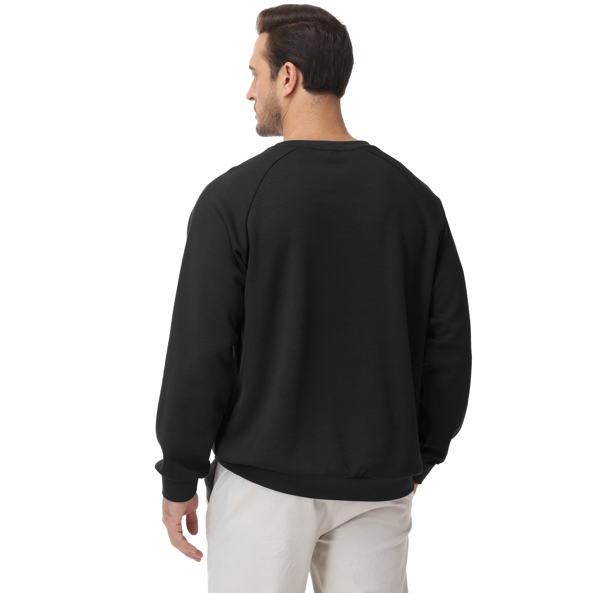 Pepypepy Men's Crewneck Sweatshirt – Soft Lightweight Cotton Pullover, Solid Color Long Sleeve for Casual Wear and Layering