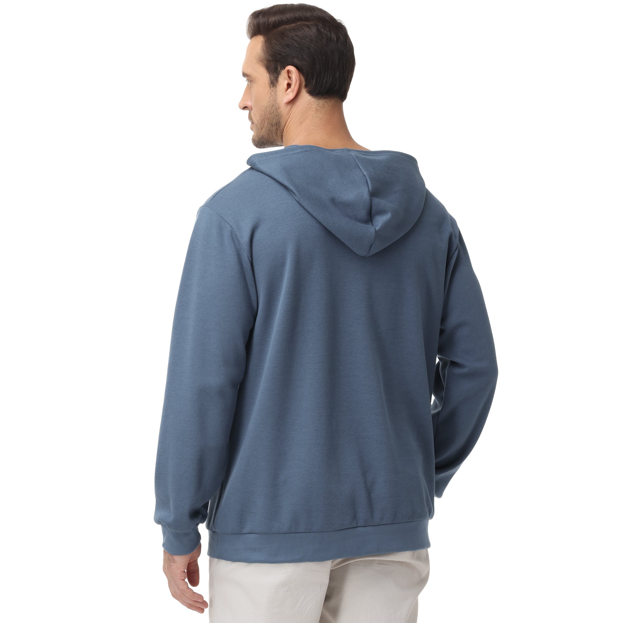 Pepypepy Men's Hooded Sweatshirt – Soft Lightweight Cotton Pullover Hoodie, Solid Color Long Sleeve for Casual Wear and Layering