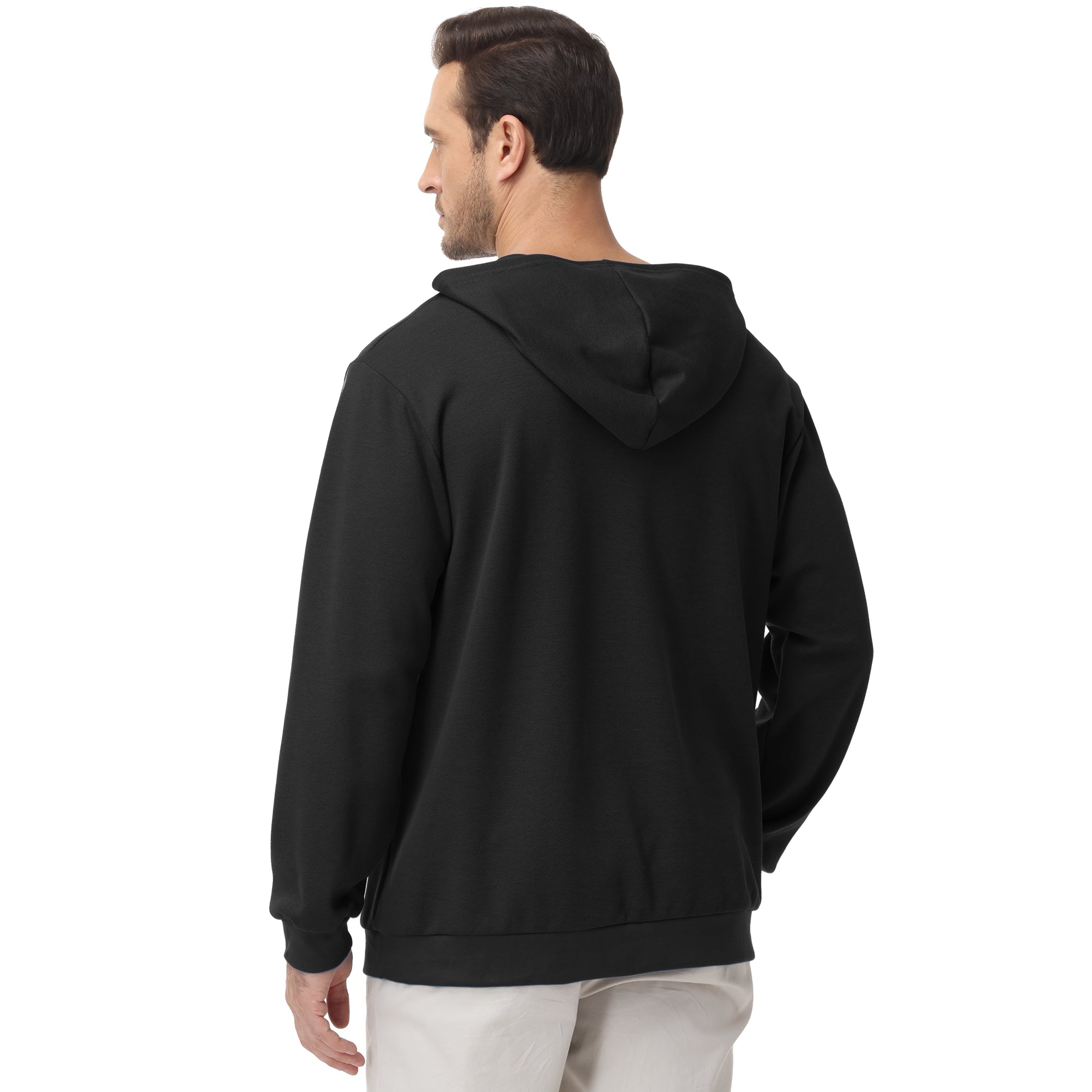 Pepypepy Men's Hooded Sweatshirt – Soft Lightweight Cotton Pullover Hoodie, Solid Color Long Sleeve for Casual Wear and Layering