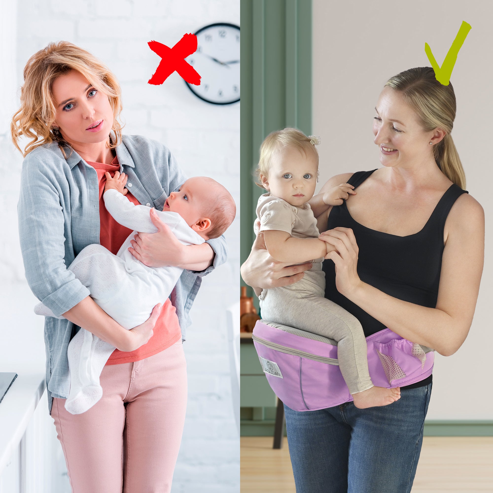 Ergonomic Hip Seat Baby Carrier with Storage Pocket, Adjustable Waist Support for 0-36 Months Newborn and Toddler