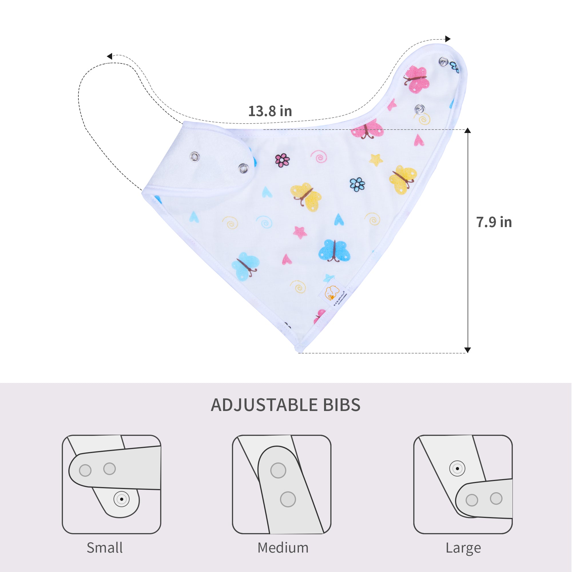 BIG ELEPHANT 6pcs/7pcs Baby Bibs – Soft Cotton Drool Bibs for Teething and Drooling Babies, Suitable for 0-36 Months