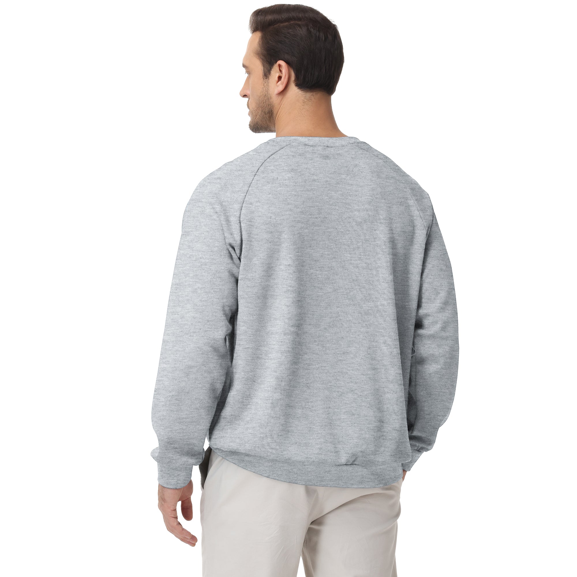 Pepypepy Men's Crewneck Sweatshirt – Soft Lightweight Cotton Pullover, Solid Color Long Sleeve for Casual Wear and Layering