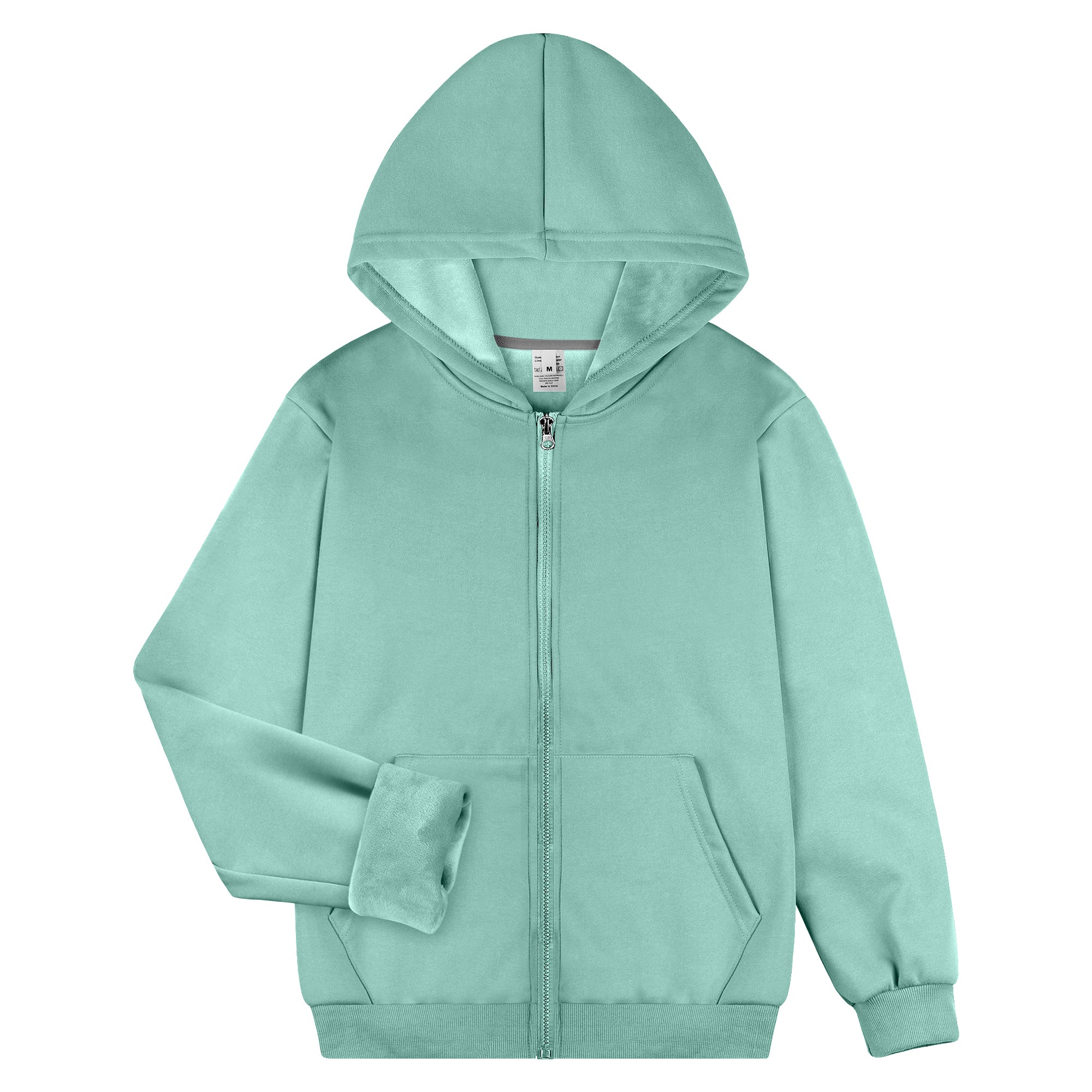 Pepypepy Men's Zip-Up Hoodie – 100% Cotton Fleece-Lined Sweatshirt with Pocket, Perfect for Daily Commuting and Outdoor Activities