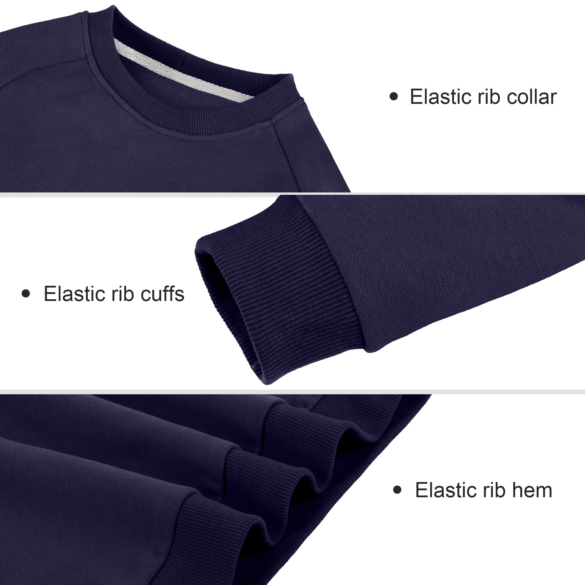 BIG ELEPHANT Boys’ Thin Fleece Crewneck Sweatshirt – Soft Warm Long Sleeve Youth Pullover