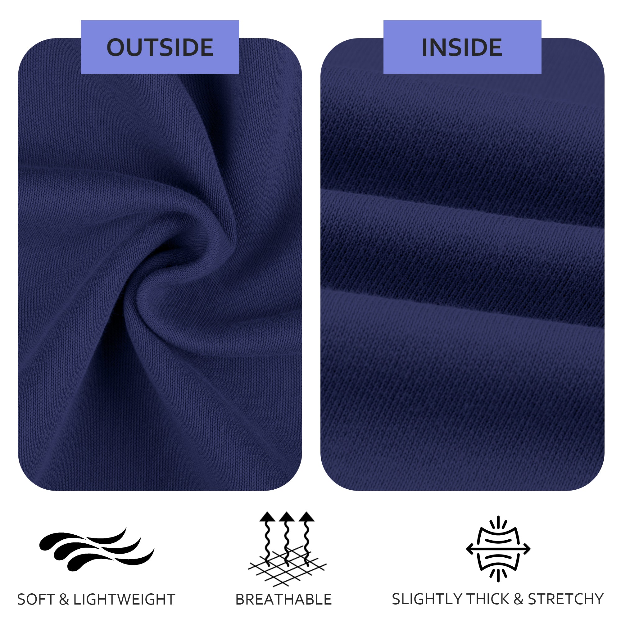 Men's 100% Cotton Hoodie – Double-Layer Pullover Sweatshirt in Solid Color, Long Sleeve for Year-Round Casual Wear