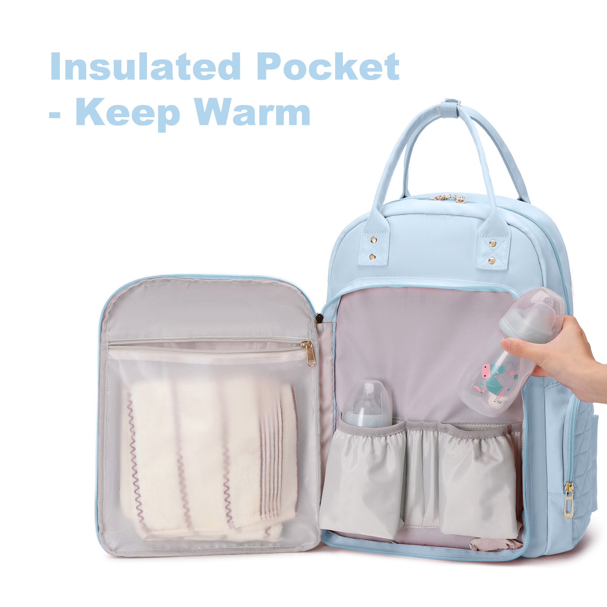 Multifunction Baby Diaper Bag Backpack, Travel Maternity Nappy Bag for Moms, 12x7x16 Inches